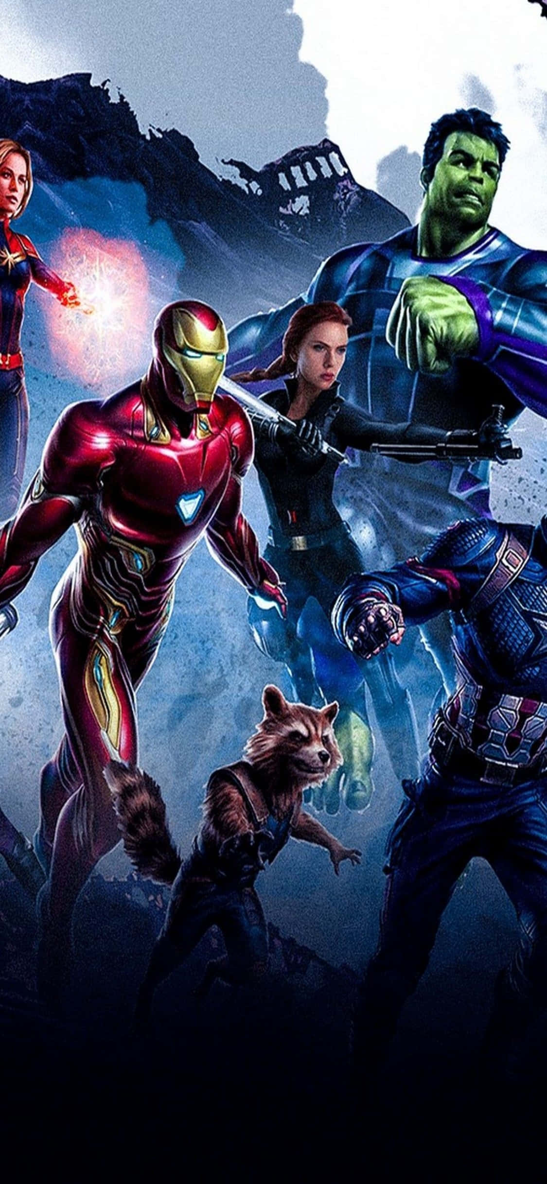 Nguvu ya Marvel’s Avengers kwenye iPhone Xs Picha ya Ukuta