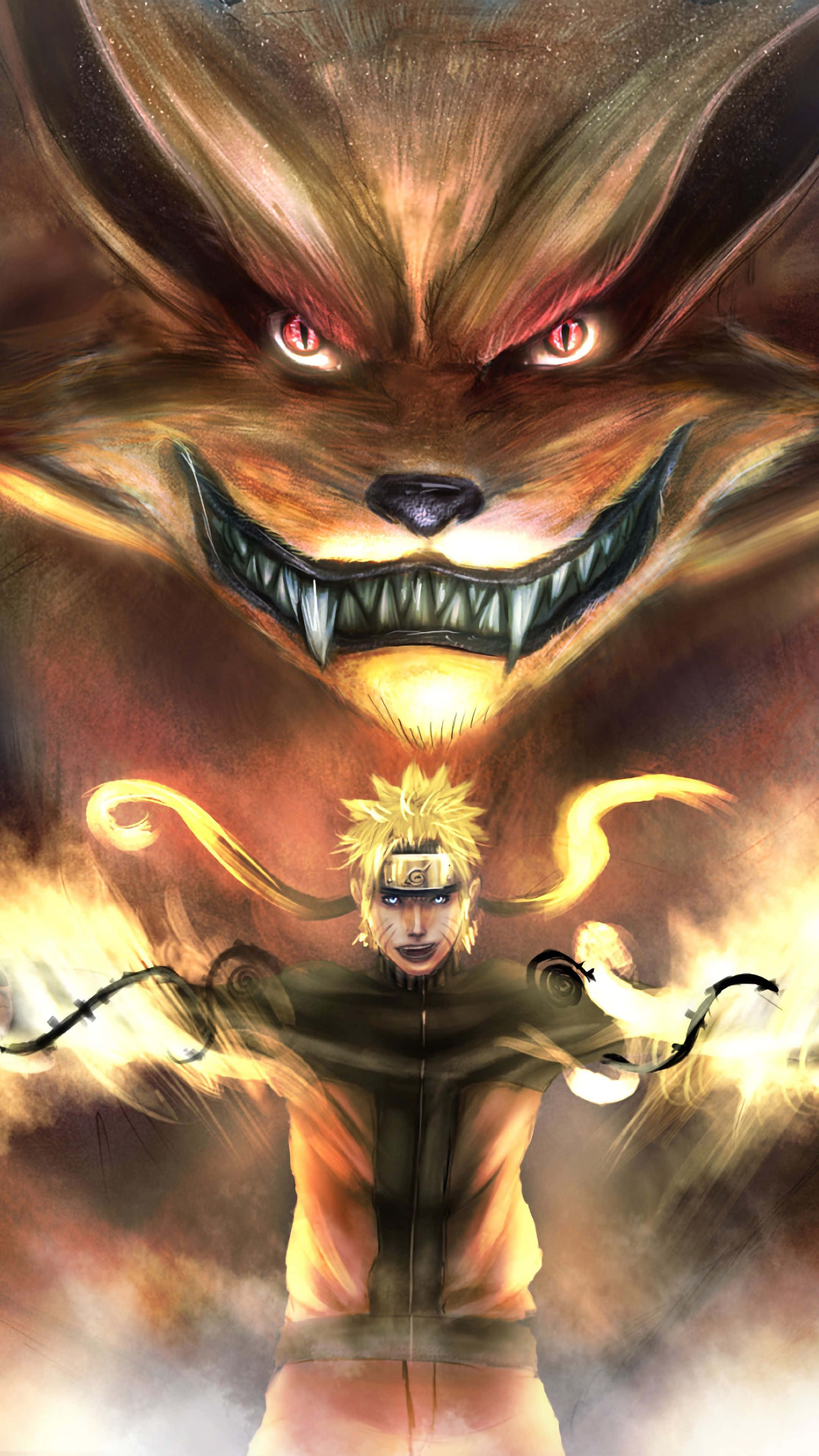 Nguvu ya Naruto imefunuliwa katika mandhari hii ya kishindo ya simu Picha ya Ukuta