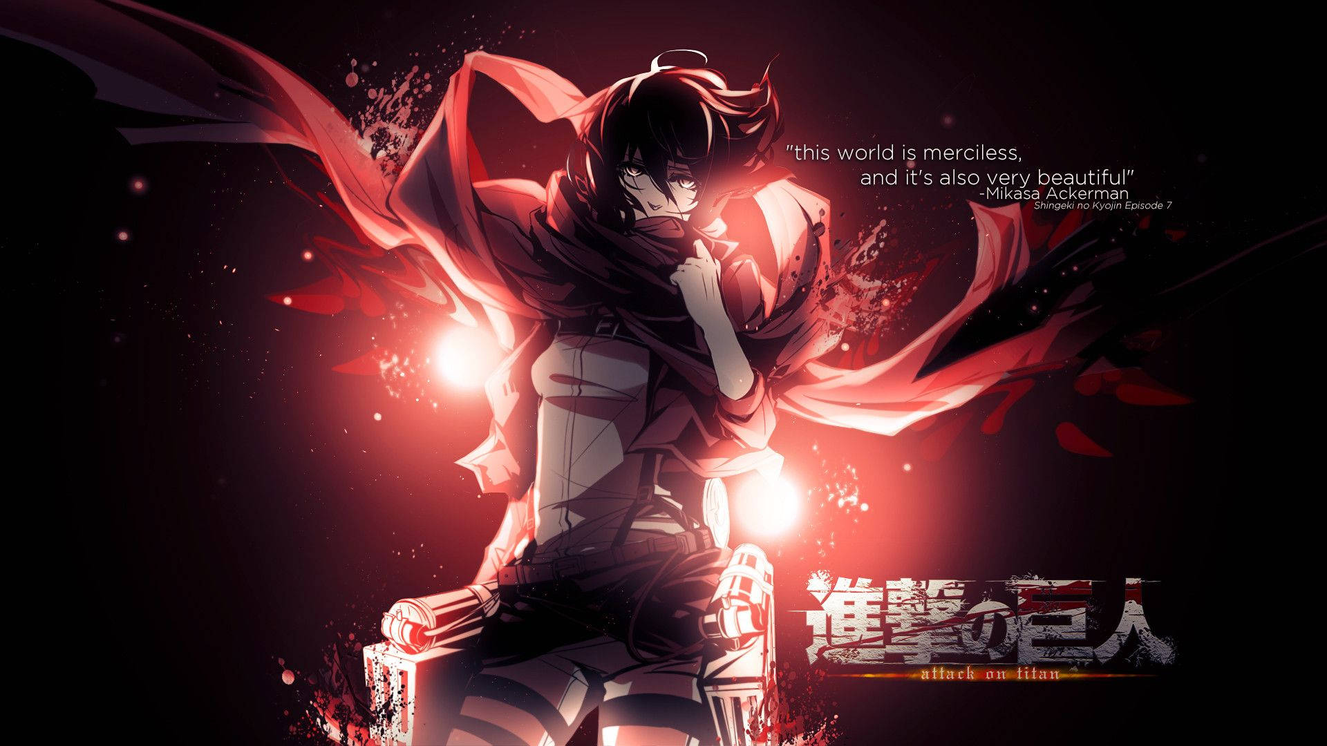 Nguvu za Misingi - Mikasa Ackerman wa Attack On Titan Picha ya Ukuta