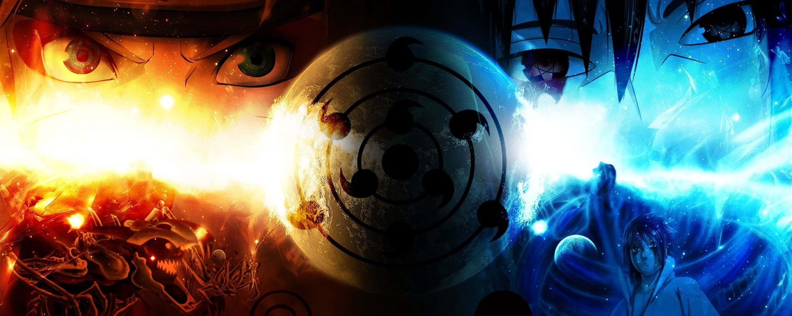 Nguvu Zinazolingana za Naruto na Sasuke Picha ya Ukuta