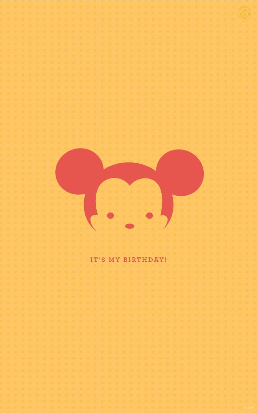 Ni Siku ya Kuzaliwa Mickey Head Picha ya Ukuta