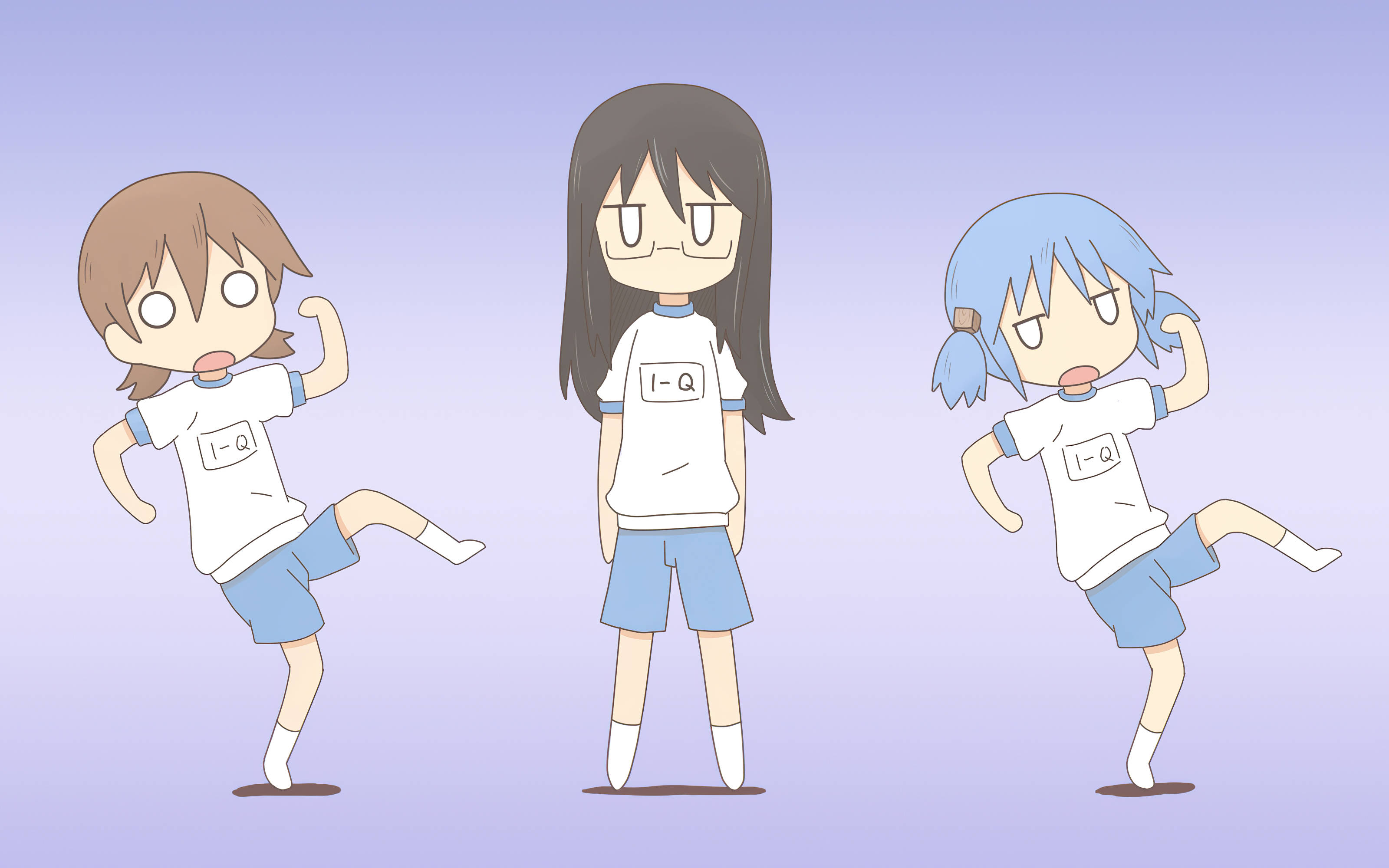 Nichijou Yuuko, Mai, na Mio Wacky Picha ya Ukuta