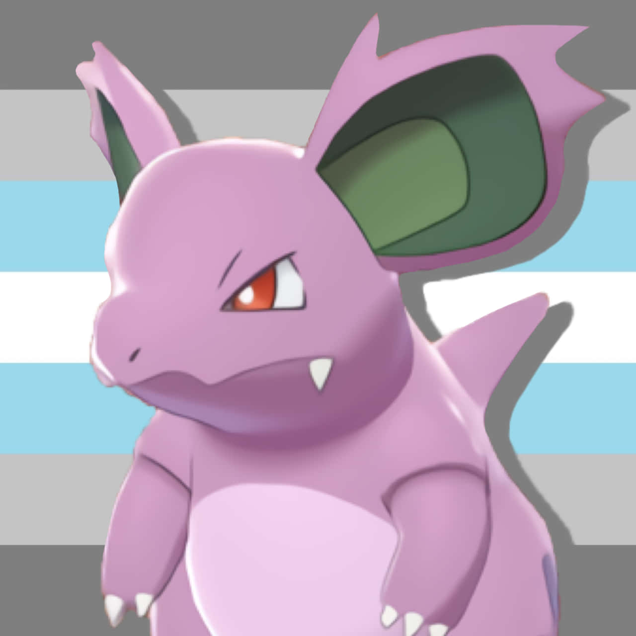 Nidorina ya Rangi ya Zambarau na Bendera ya Kiburi ya Demiboy Picha ya Ukuta