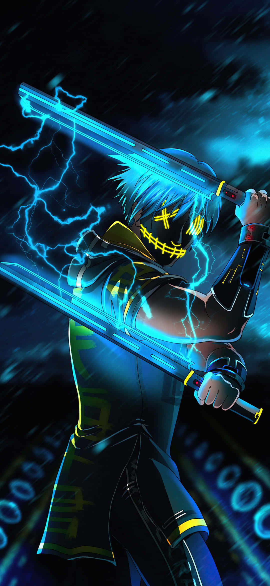 Ninja Mwenye Kinyago wa Anime Epic Picha ya Ukuta