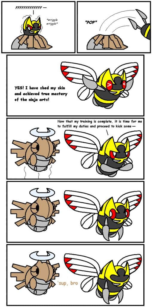Ninjask na Shedinja Stripu ya Komiki Picha ya Ukuta