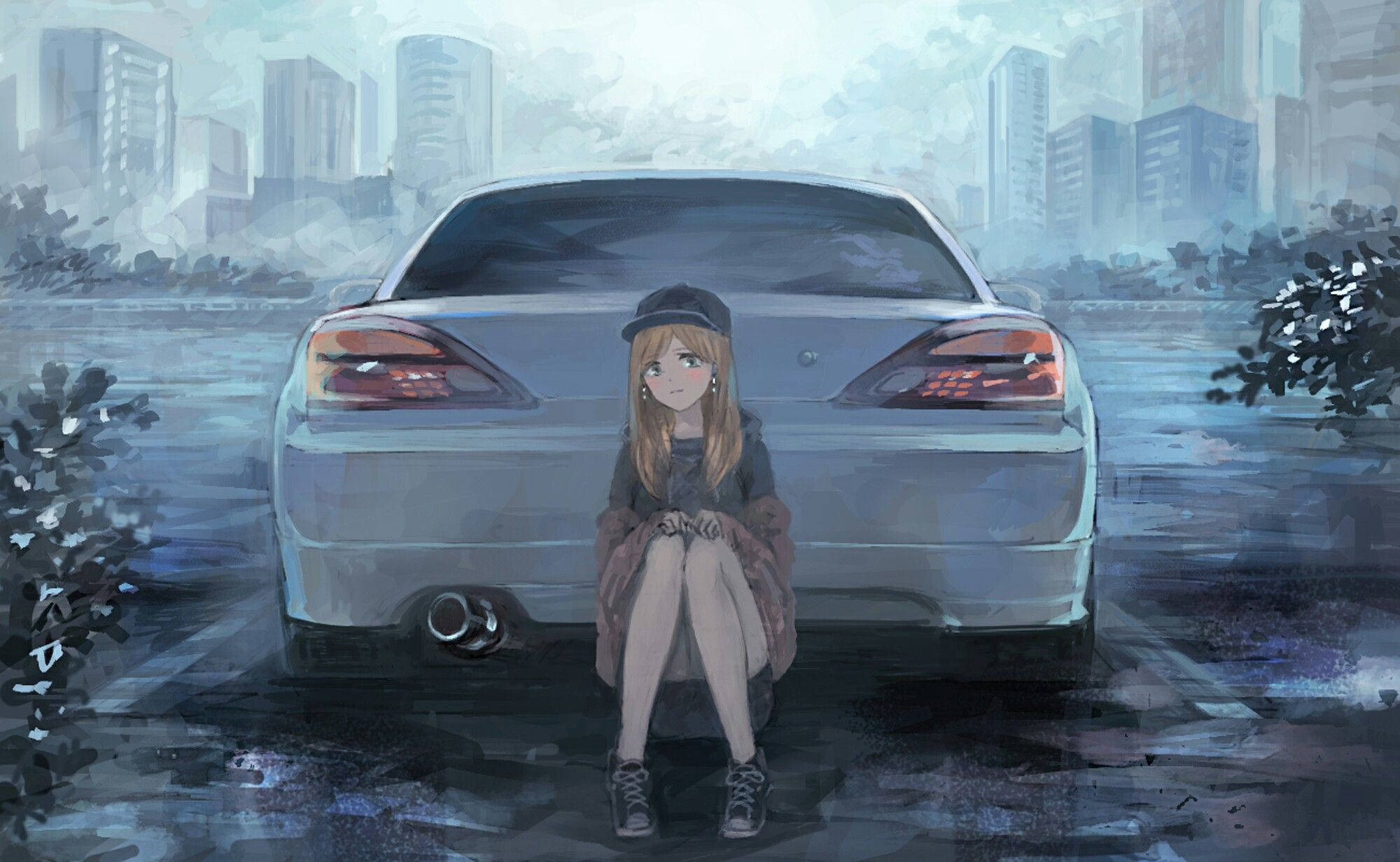 Nissan Silvia Gari Anime Picha ya Ukuta