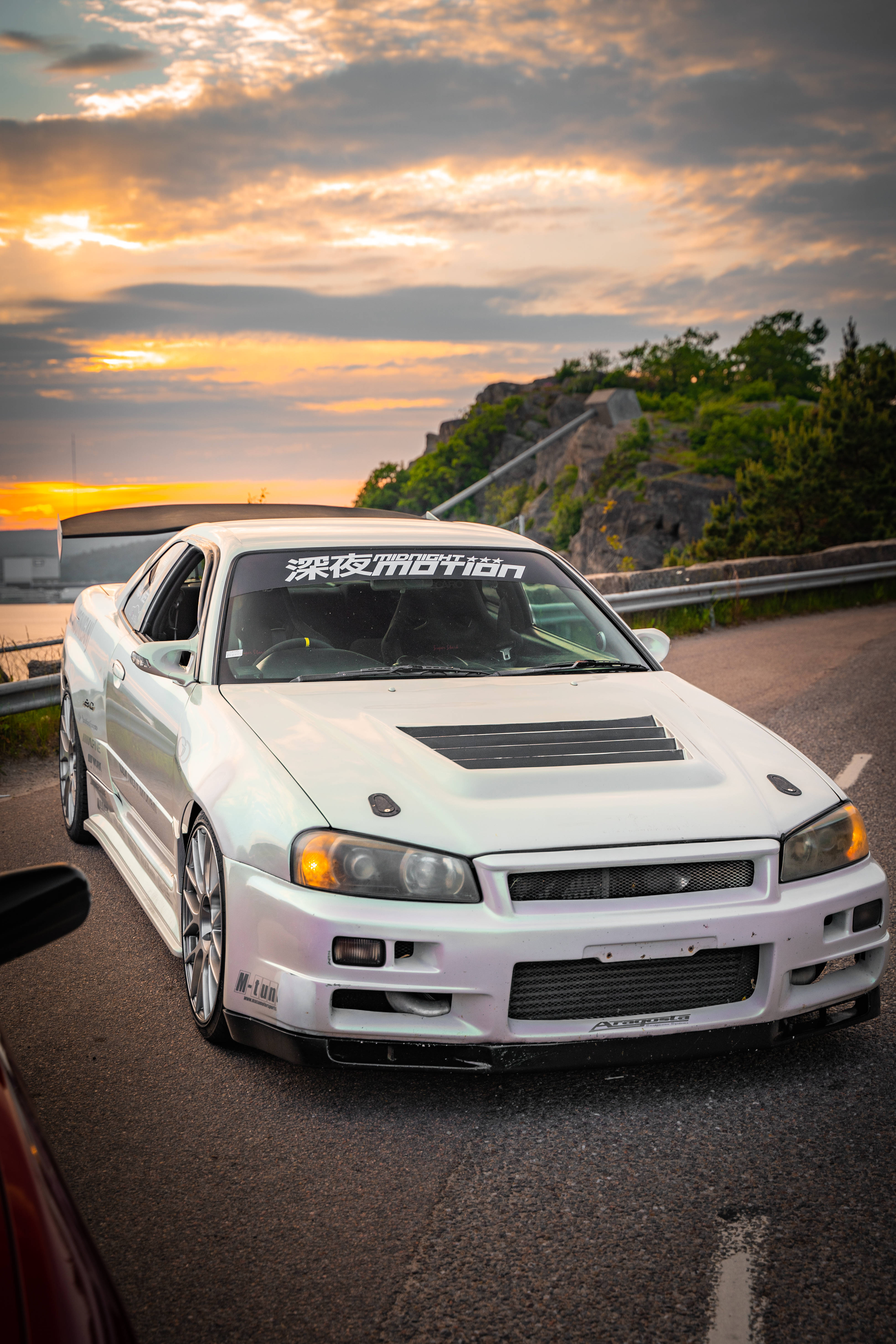 Nissan Skyline GTR R34 Nyeupe Picha ya Ukuta