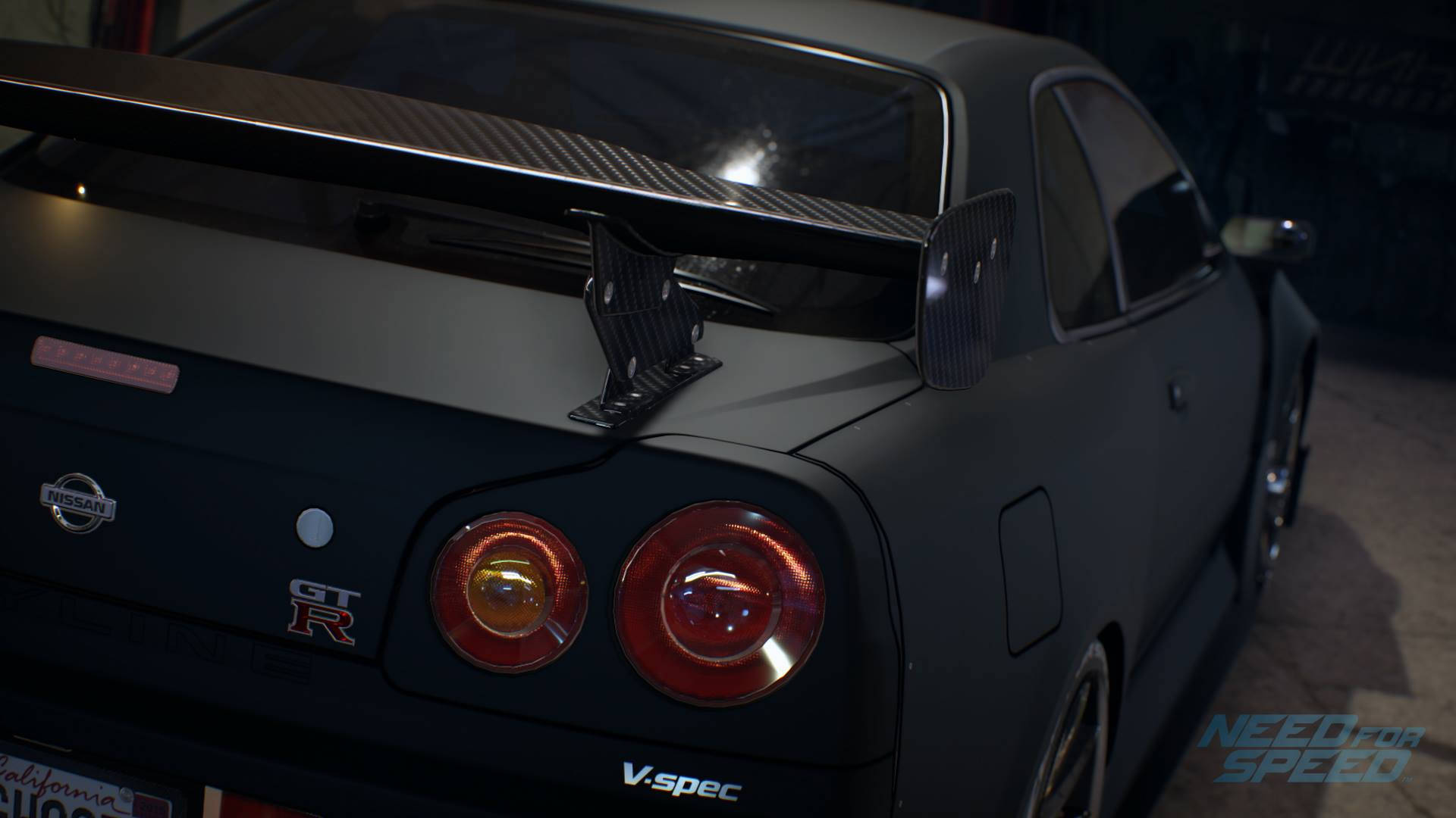 Nissan Skyline Gtr R34 Nyeusi Matte Picha ya Ukuta
