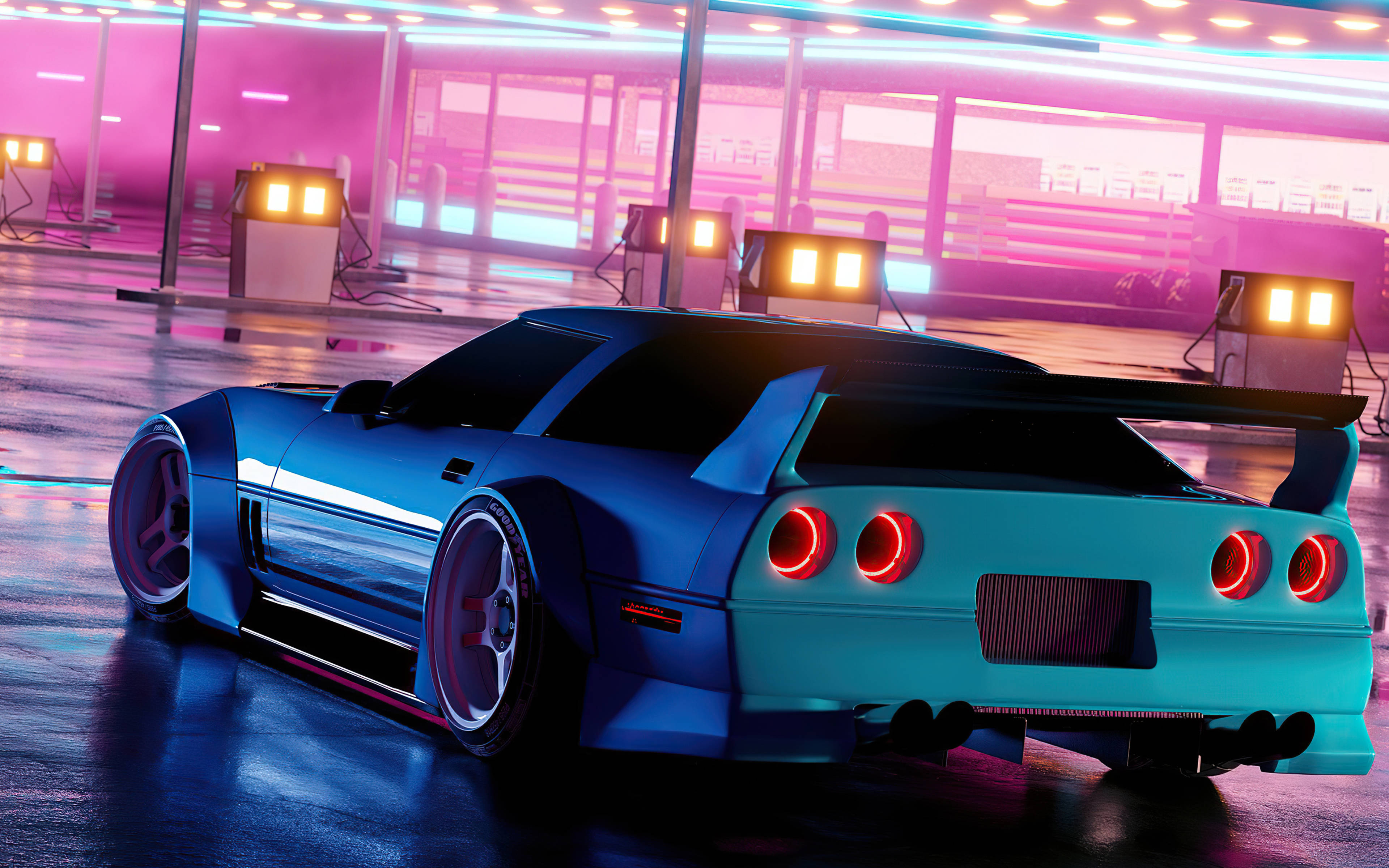 Nissan Skyline GT-R ya 4K yenye Mandhari Nzuri Picha ya Ukuta