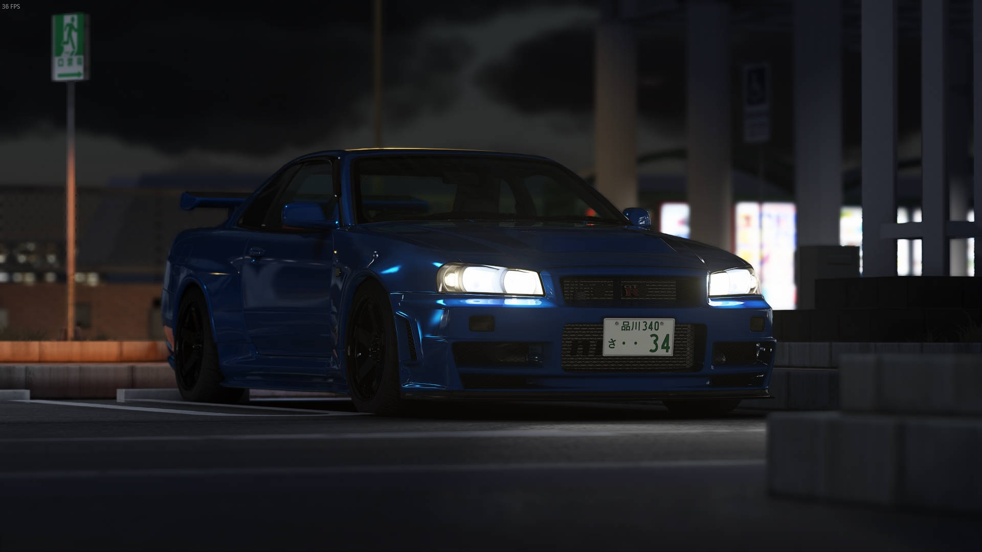 Nissan Skyline GTR R34 Iliyobadilishwa Picha ya Ukuta