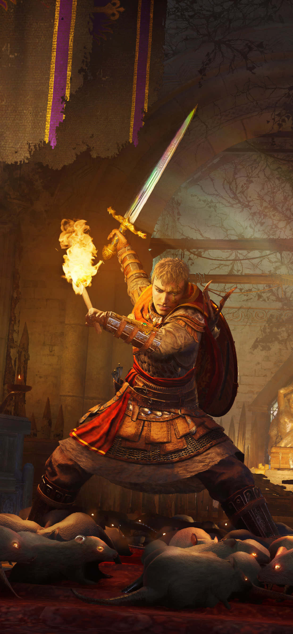 Norse Viking iPhone Xs Max Assassin's Creed Valhalla Background Picha ya Ukuta