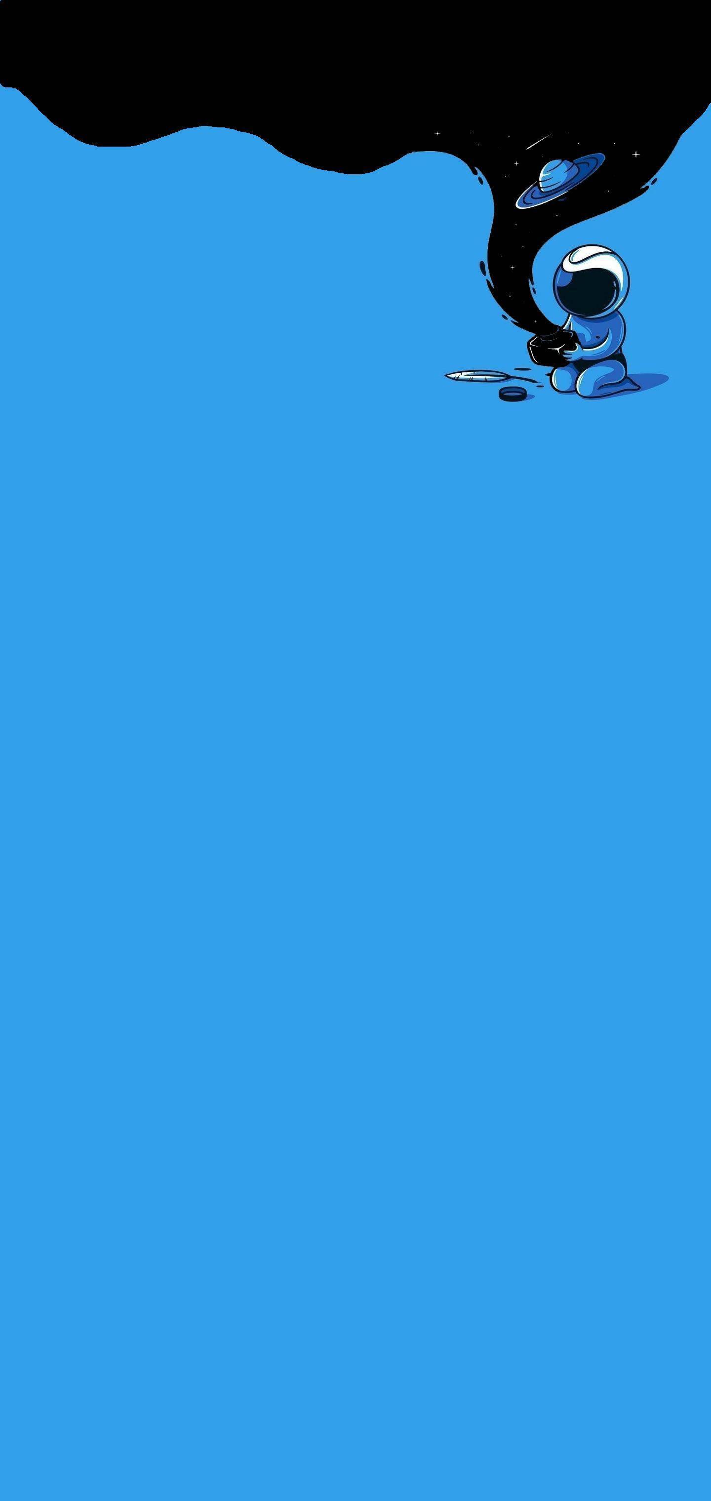 Note 10 Astronaut Blue Picha ya Ukuta