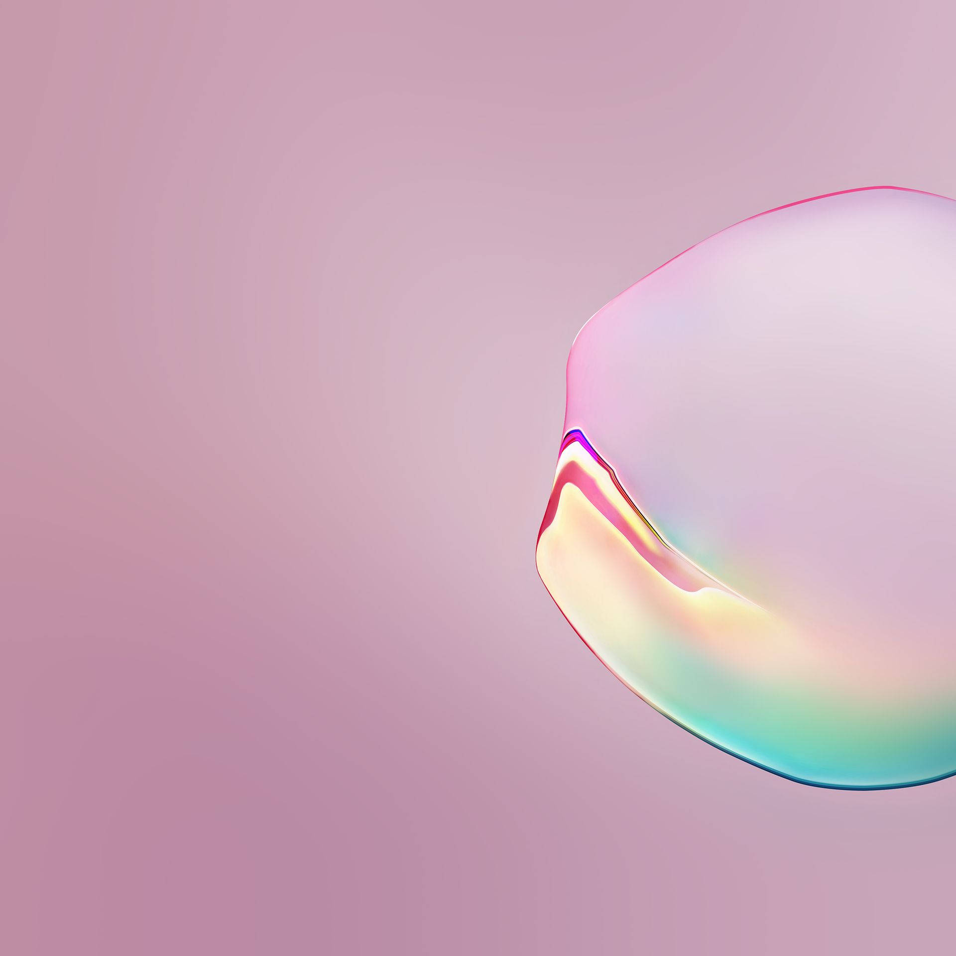Note 10 Pink Water Droplet Picha ya Ukuta