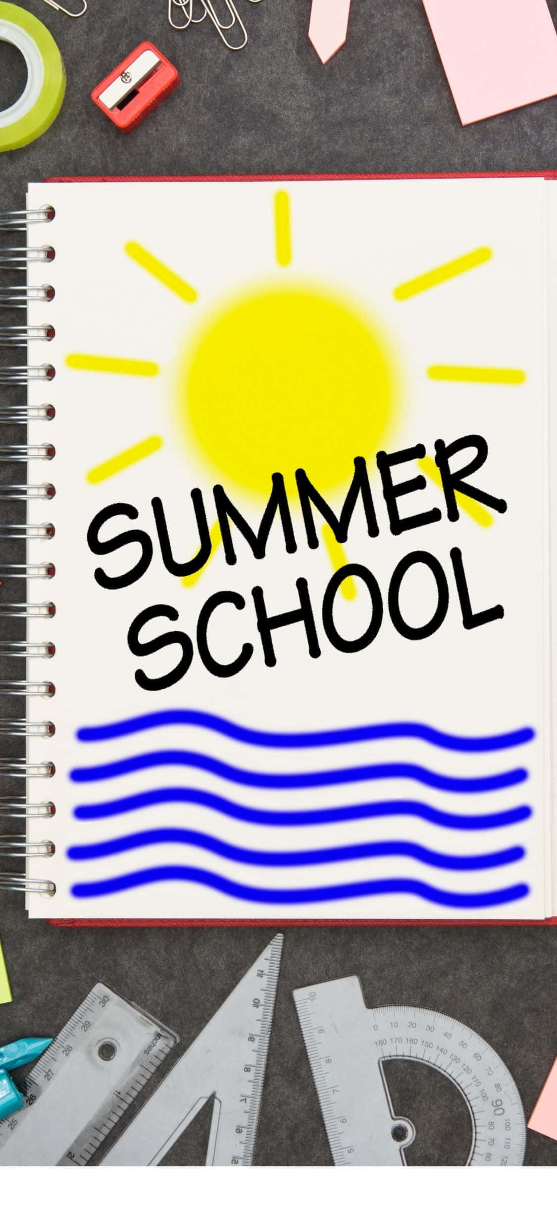 Notebook ya Shule iPhone X Background ya Majira ya Kiu Picha ya Ukuta