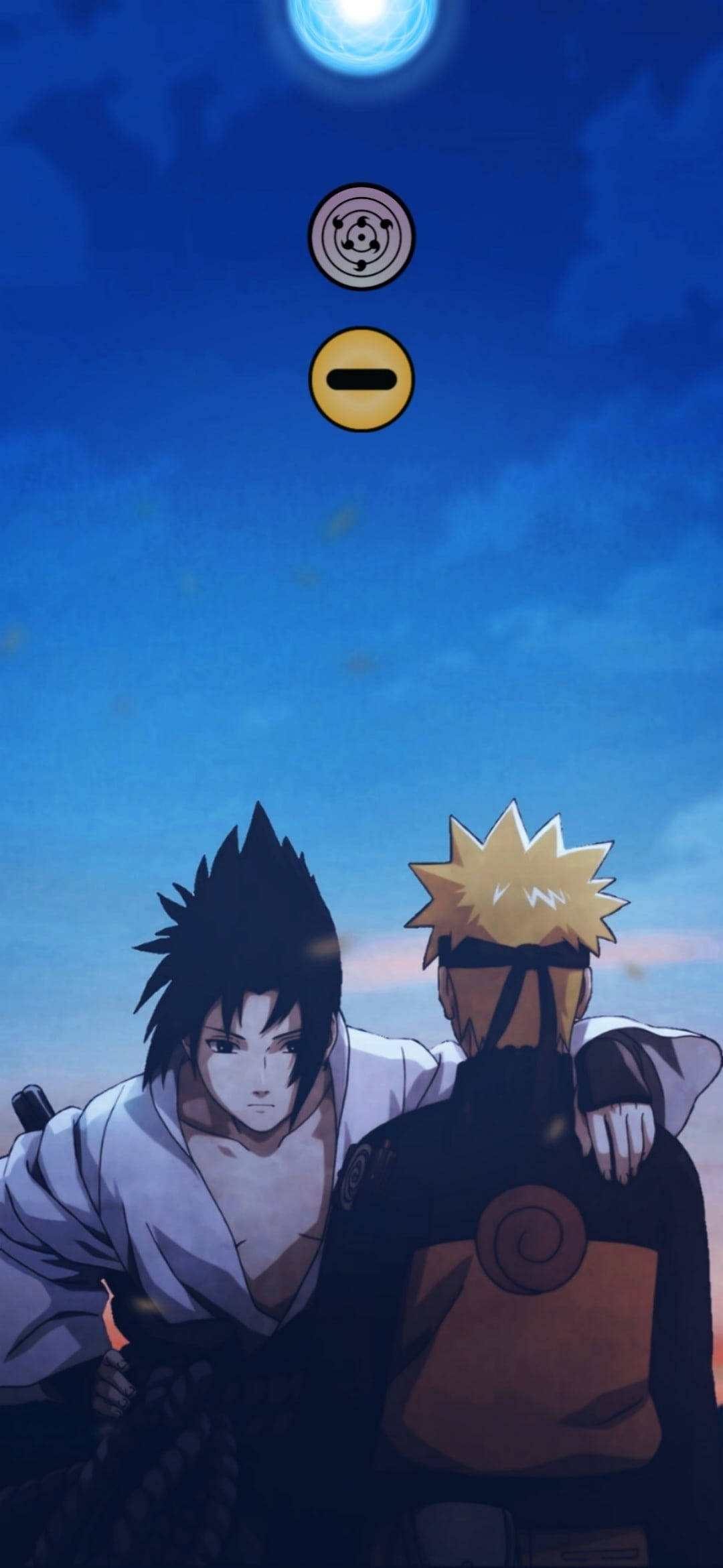 Nukta Notch Naruto na Sasuke Picha ya Ukuta