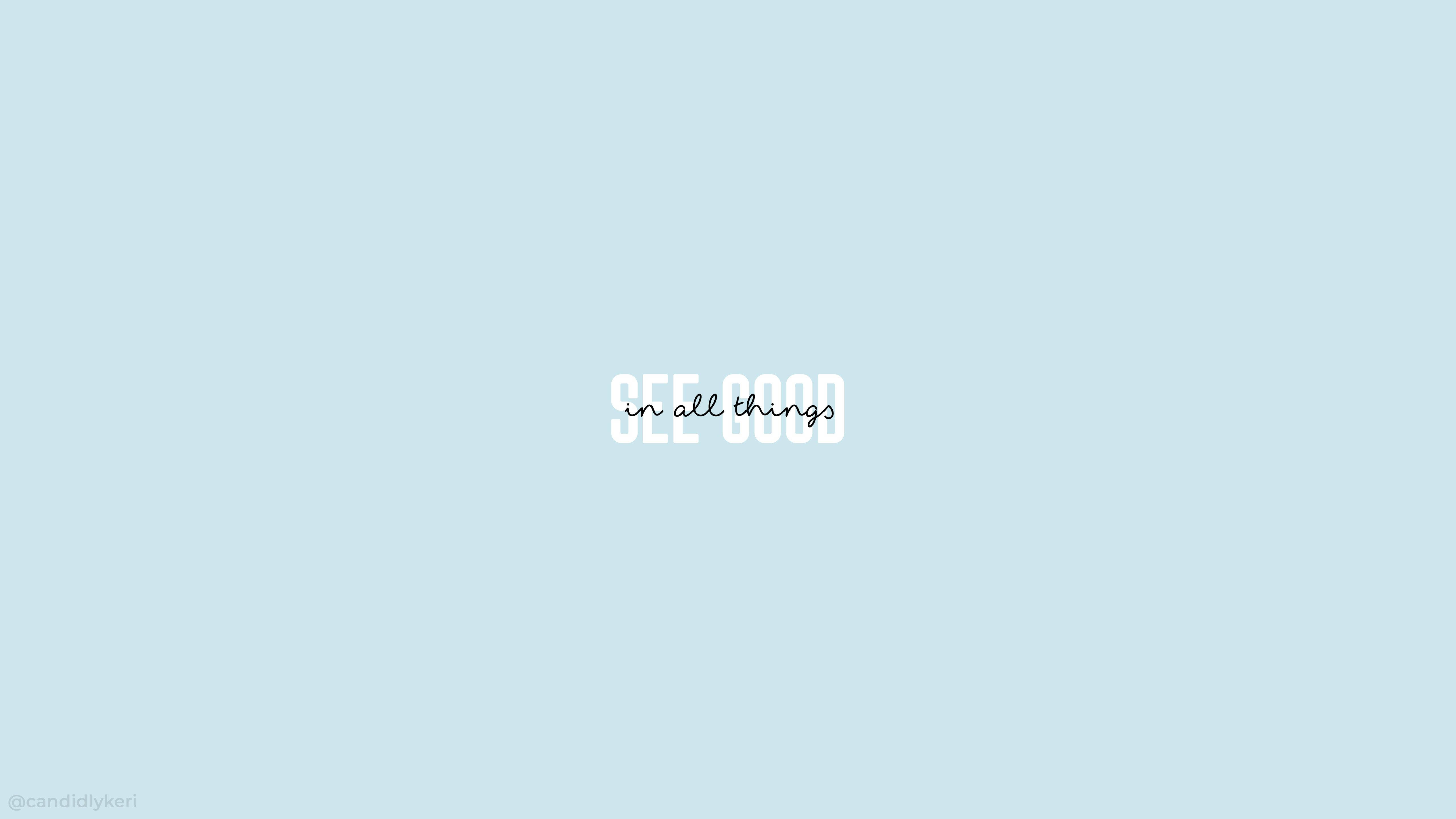 Nukuu ya Kuona Vitu Vizuri kwenye Eneo-kazi la Minimalist Picha ya Ukuta