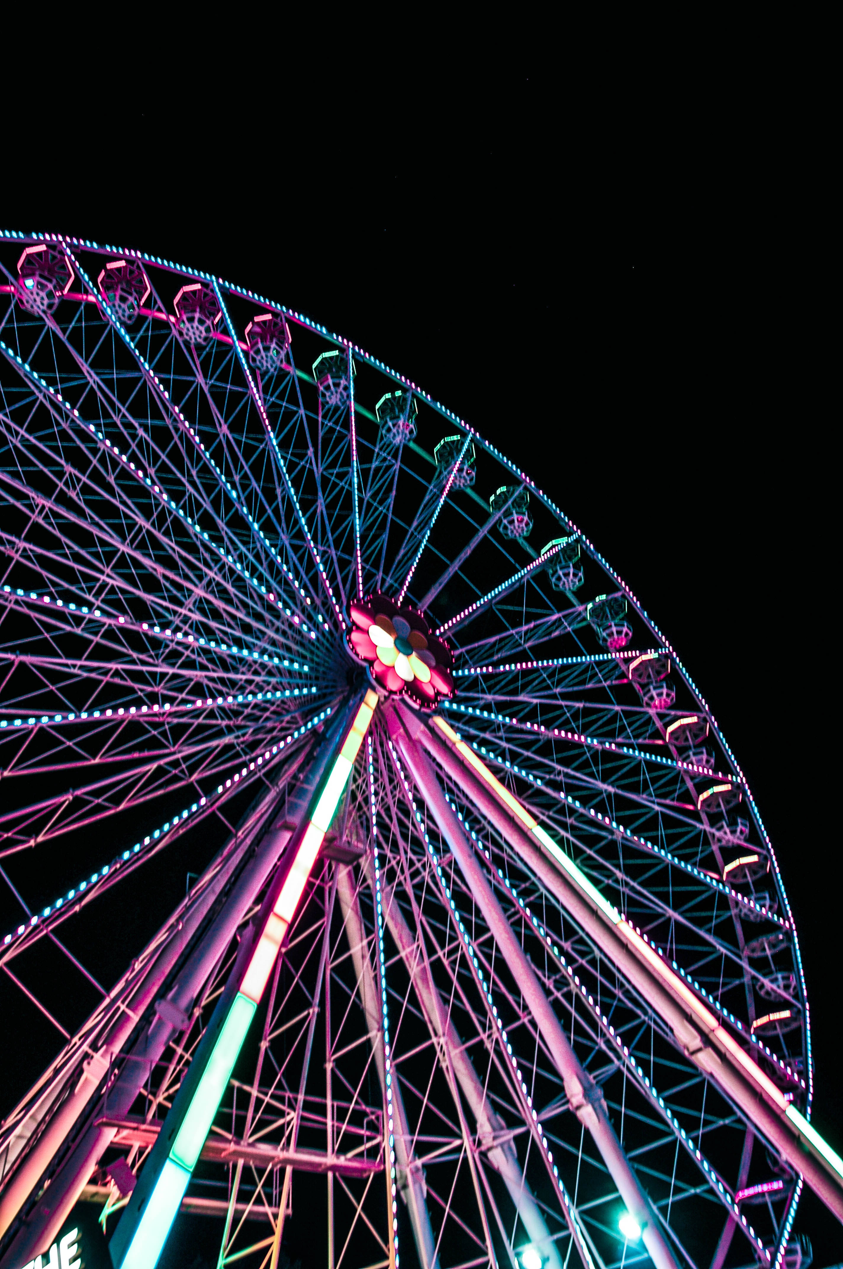 Nuru ya Ferris Wheel Picha ya Ukuta