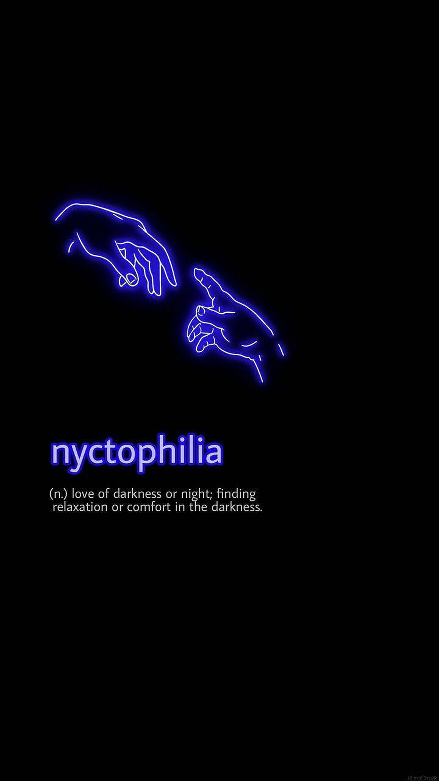 Nyctophilia Maneno ya Urembo Picha ya Ukuta