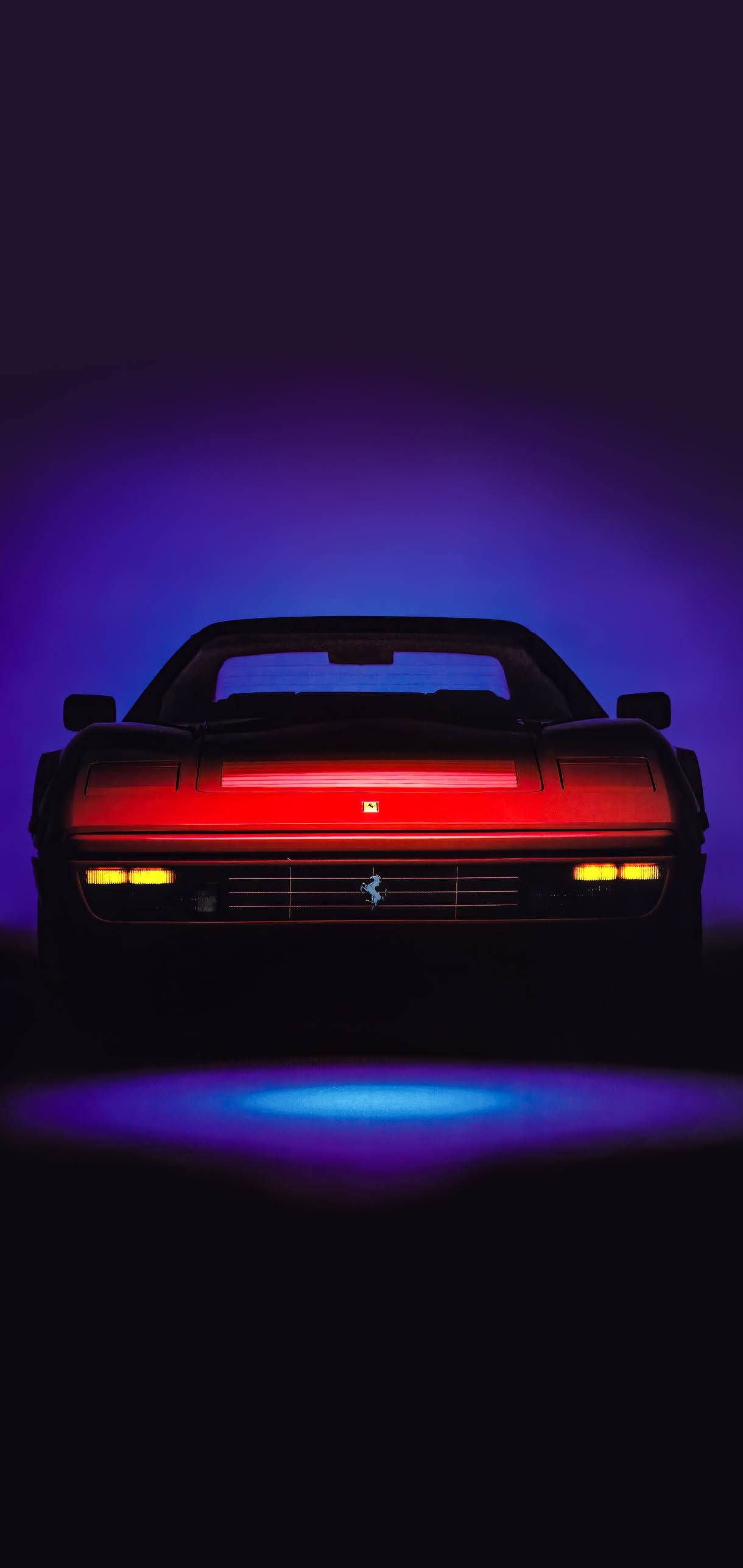 Nyekundu 1989 328 GTS Ferrari Telefoni Bluu Aesthetic Picha ya Ukuta