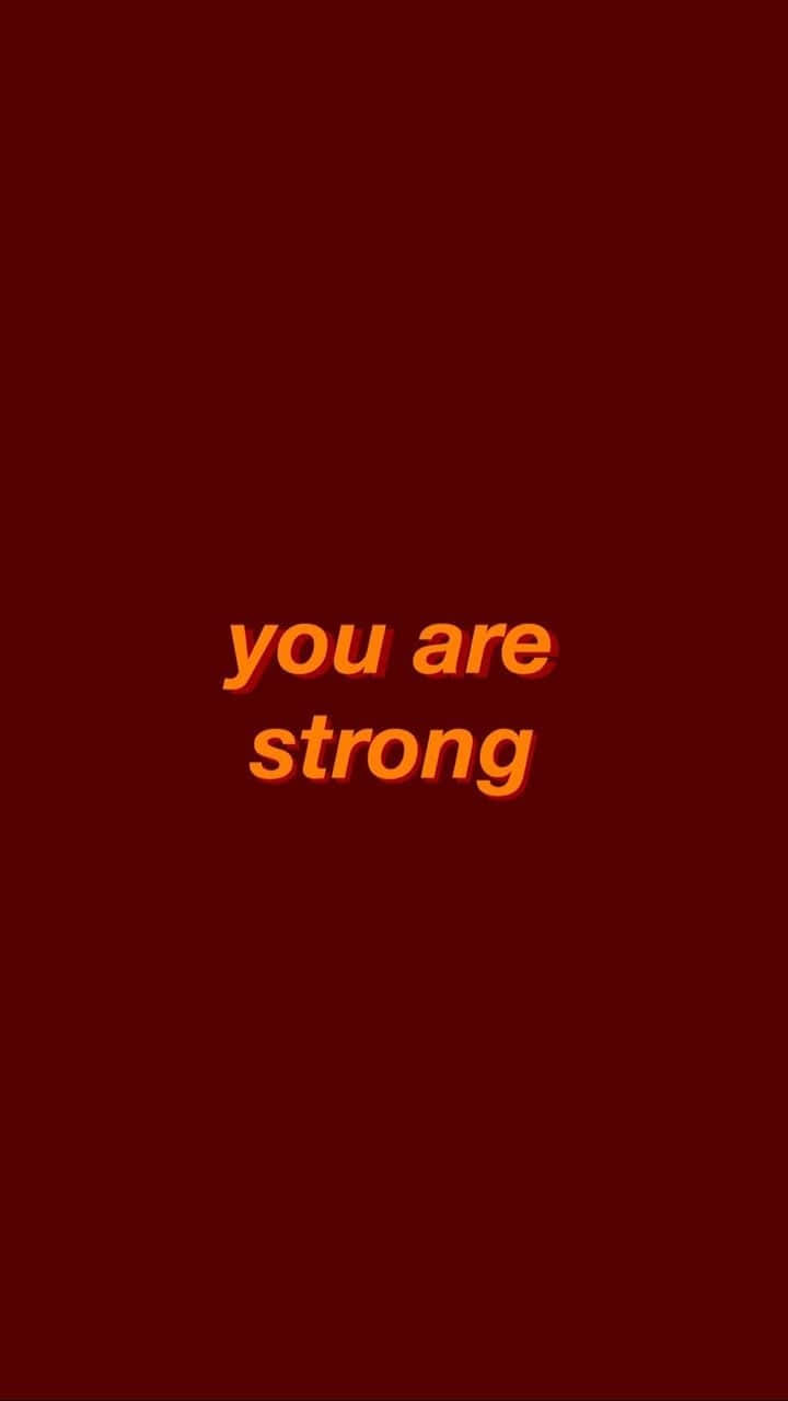 Nyekundu Aesthetic Tumblr Wewe ni Mwenye Nguvu Picha ya Ukuta