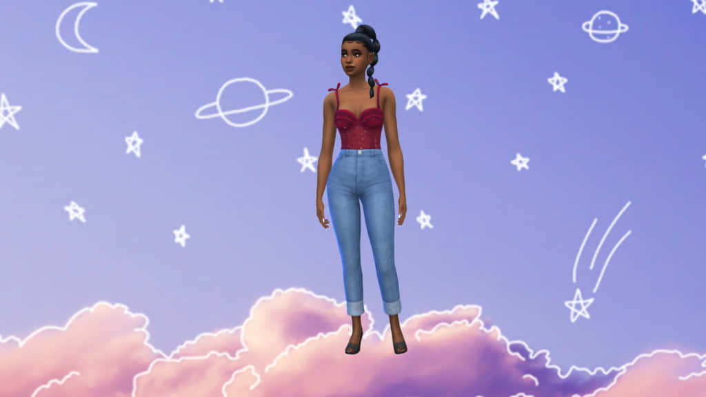 Nyota, Mwezi, Mandharinyuma ya CAS ya Sims 4 Picha ya Ukuta