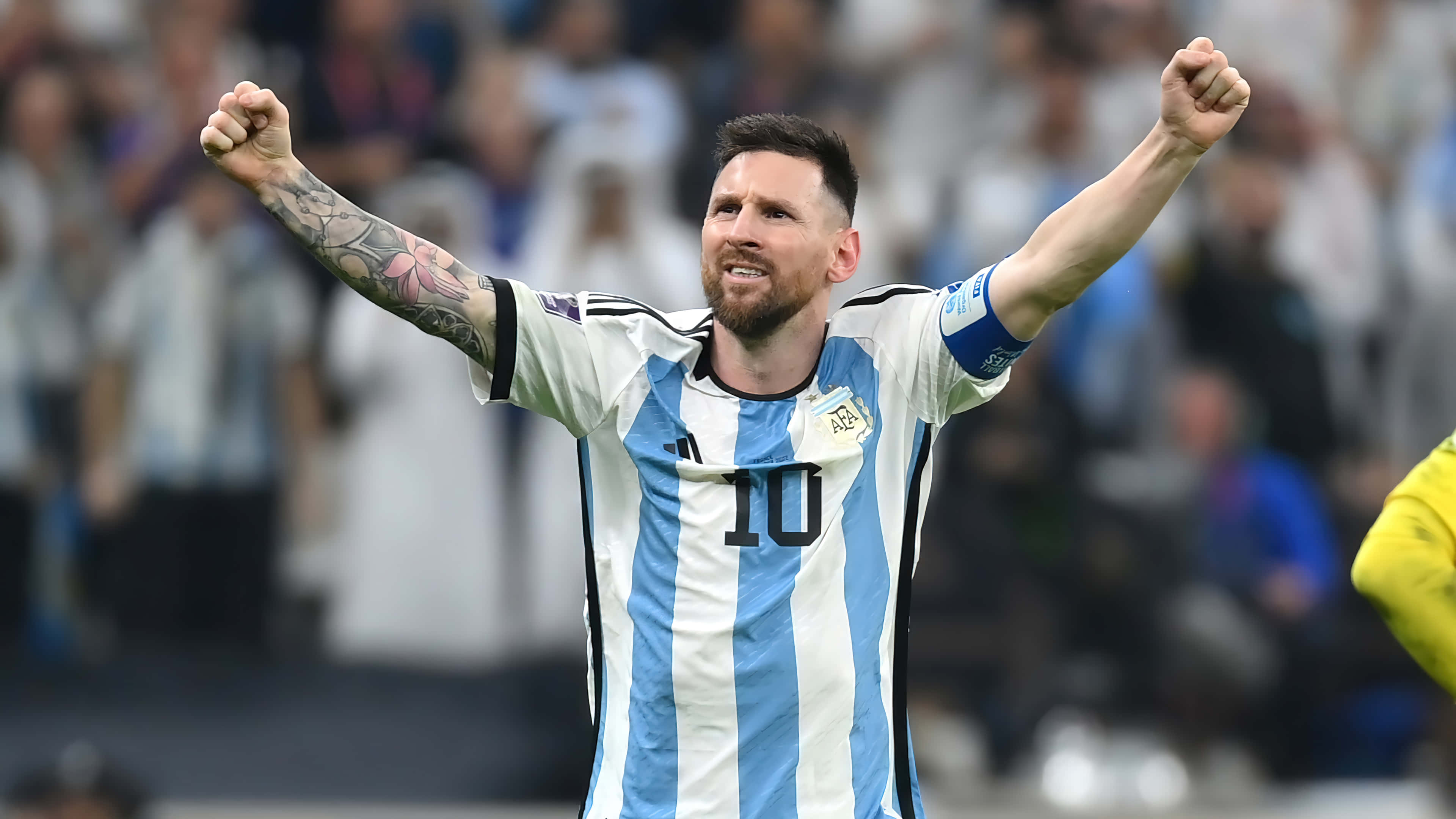 Nyota wa soka Lionel Messi akicheza Picha ya Ukuta