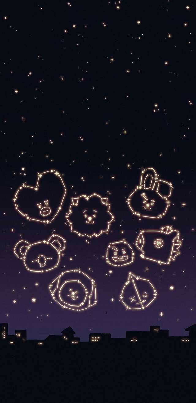Nyota za BT21 za BTS zenye Urembo Picha ya Ukuta
