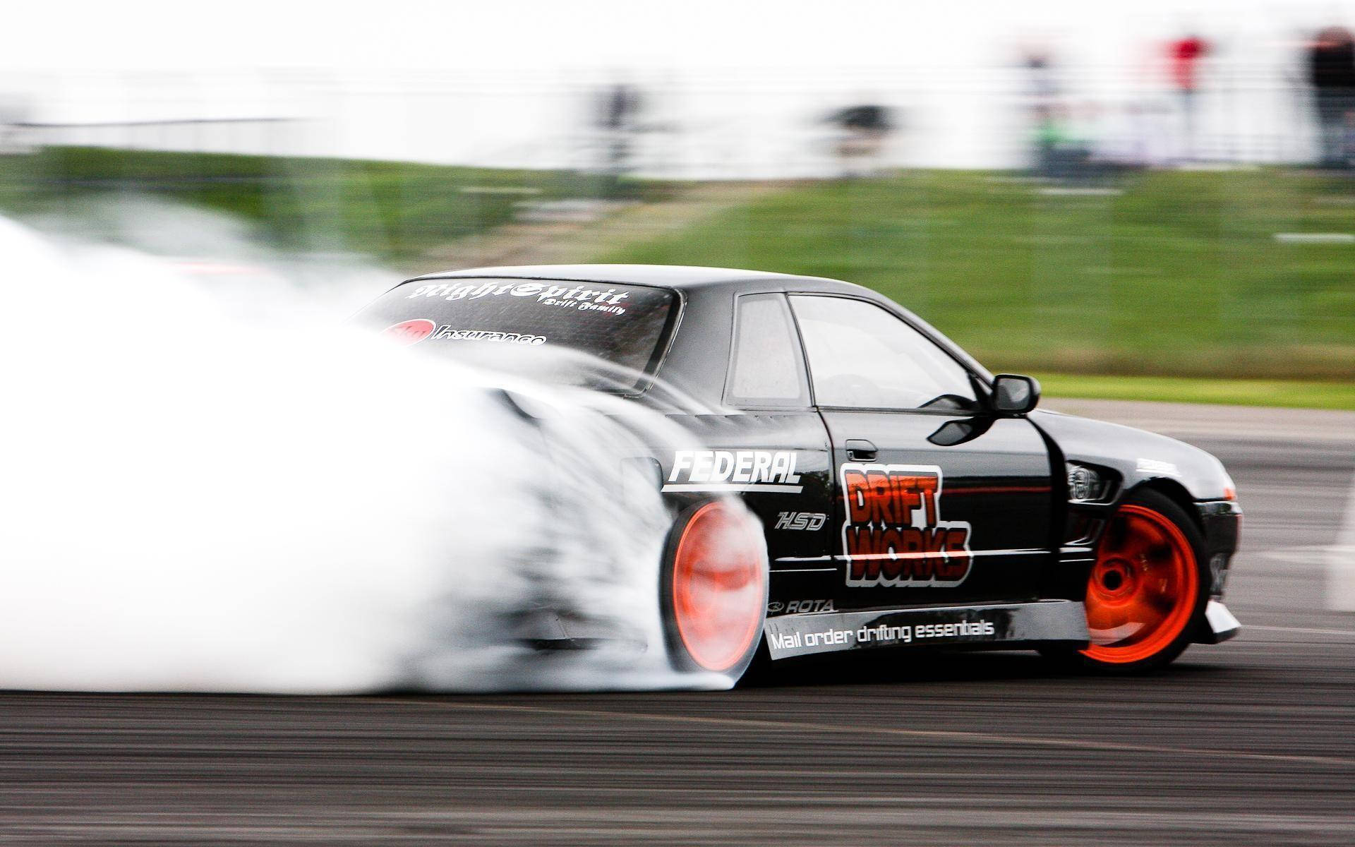 Nyuma ya Gari la Drift Nissan Skyline Picha ya Ukuta