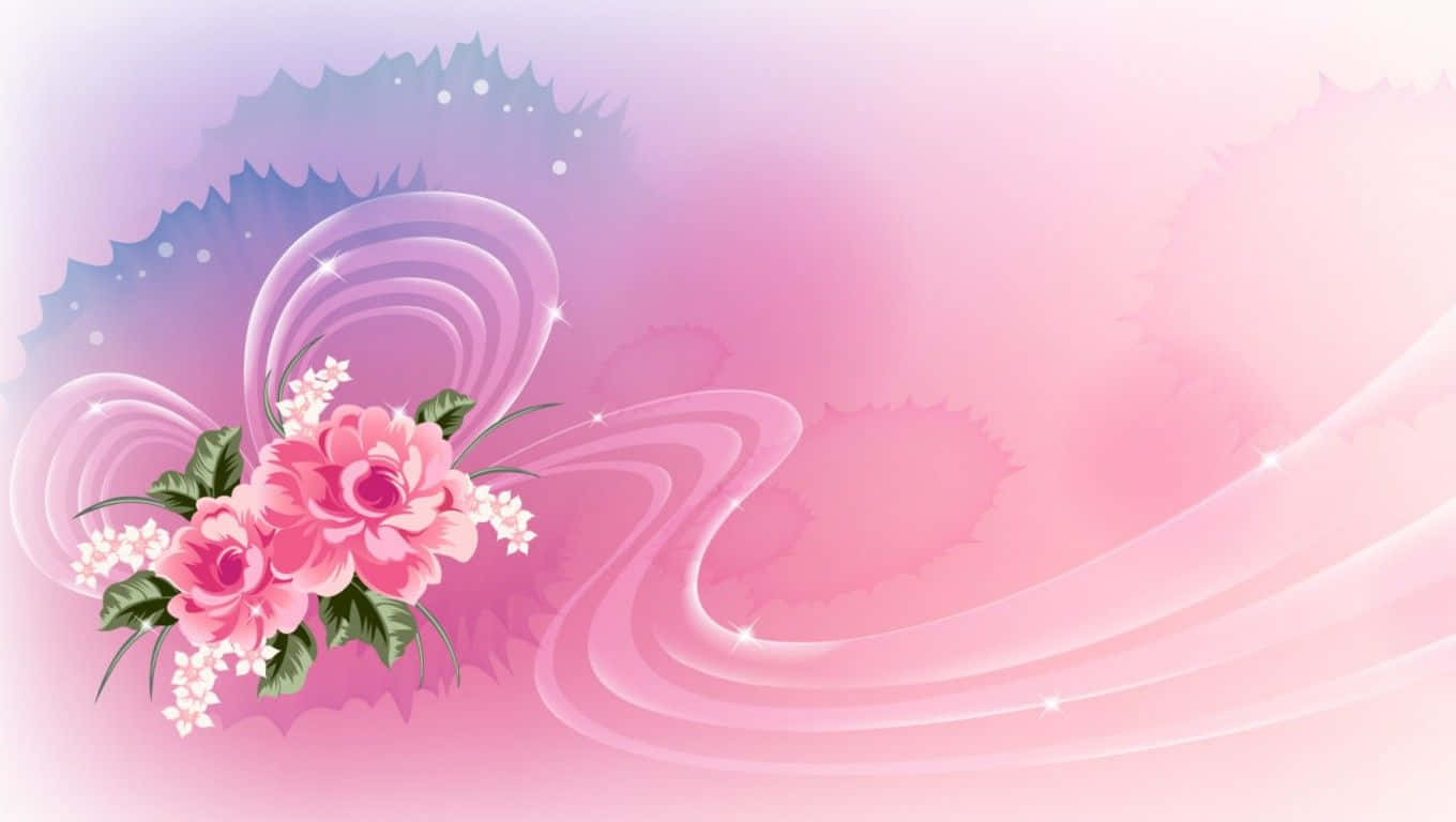 nyuma ya pink yenye mawimbi na mifumo ya mawimbi Picha ya Ukuta
