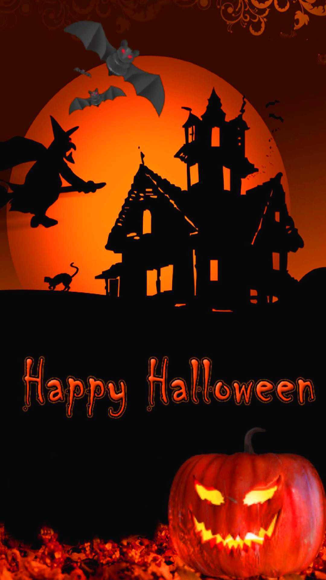 Nyumba ya Mizimu ya Halloween kwa iPhone Picha ya Ukuta