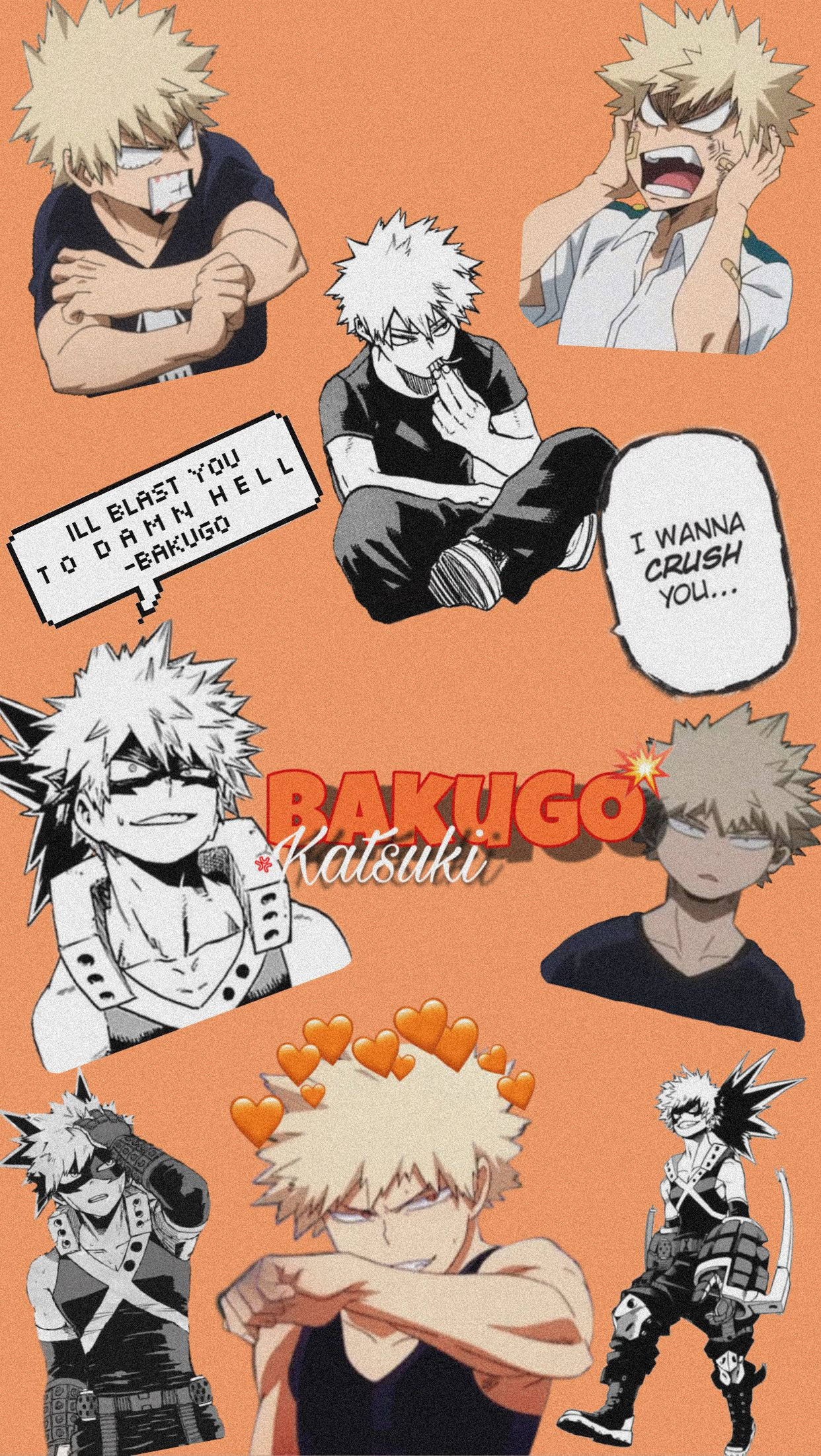 Nyundo za Aesthetic za Katsuki Bakugo kutoka My Hero Academia Picha ya Ukuta
