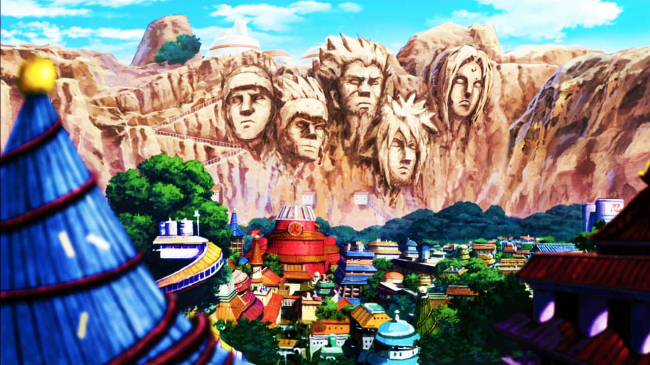 Nyuso Tano za Hokage za Kijiji cha Konohagakure cha Majani Siri Picha ya Ukuta