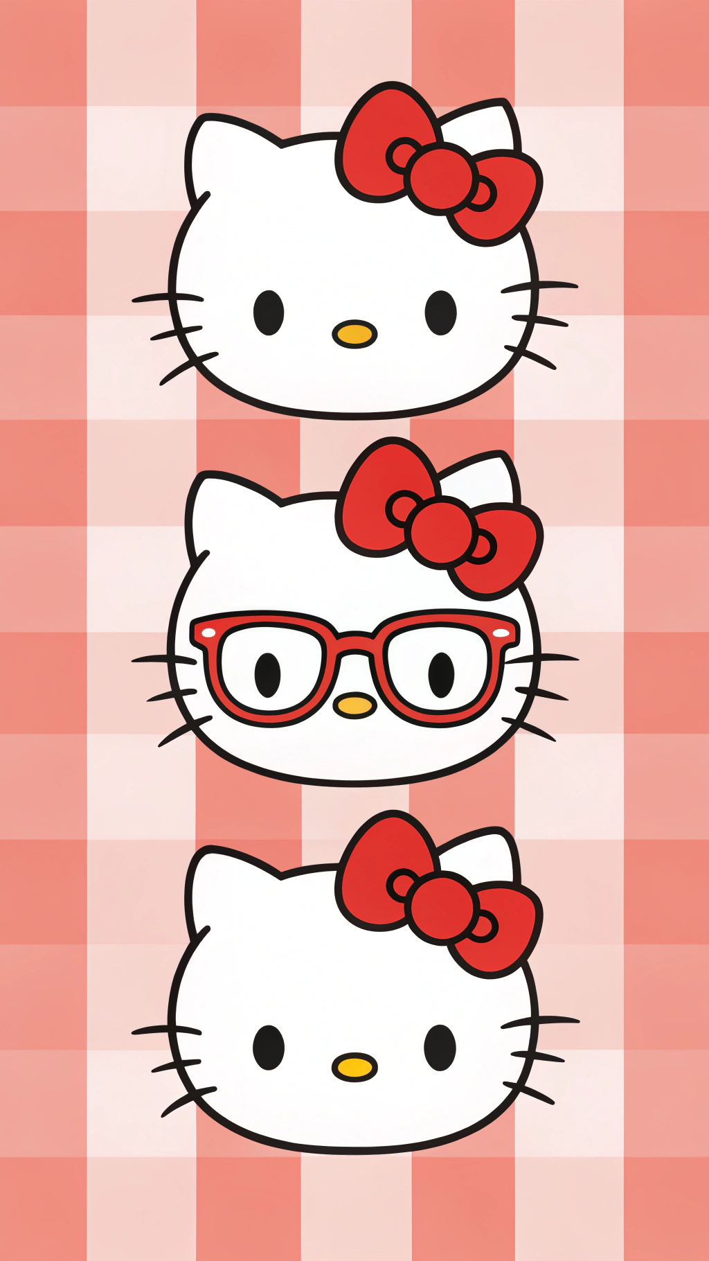 Nyuso Tatu za Hello Kitty Zitakushangaza Picha ya Ukuta