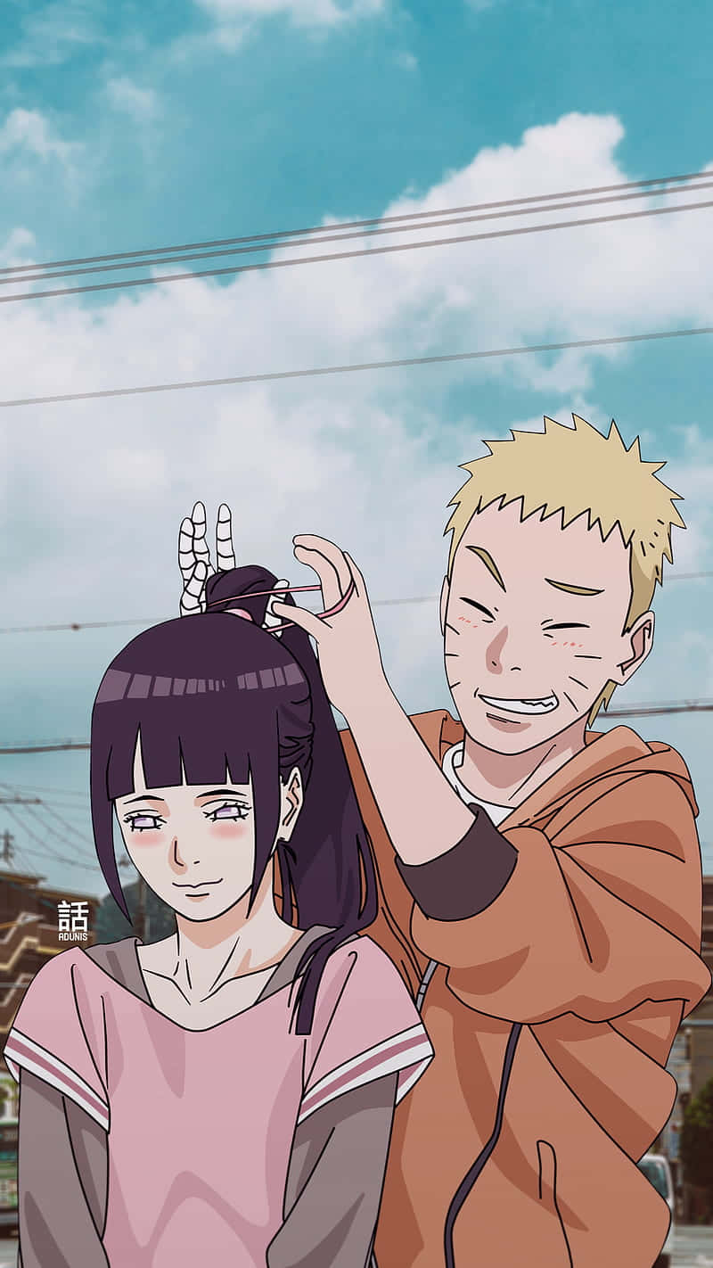 Nywele Tamu za Naruto na Hinata Picha ya Ukuta