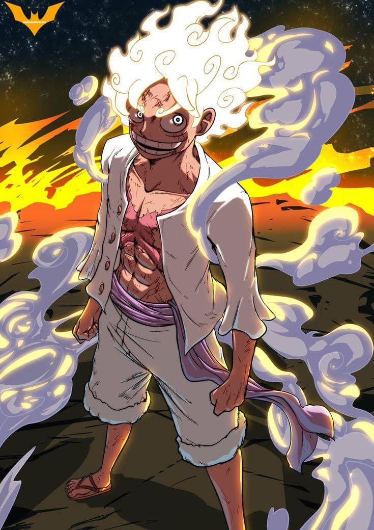 Nywele za Moto za Joy Boy Luffy Picha ya Ukuta