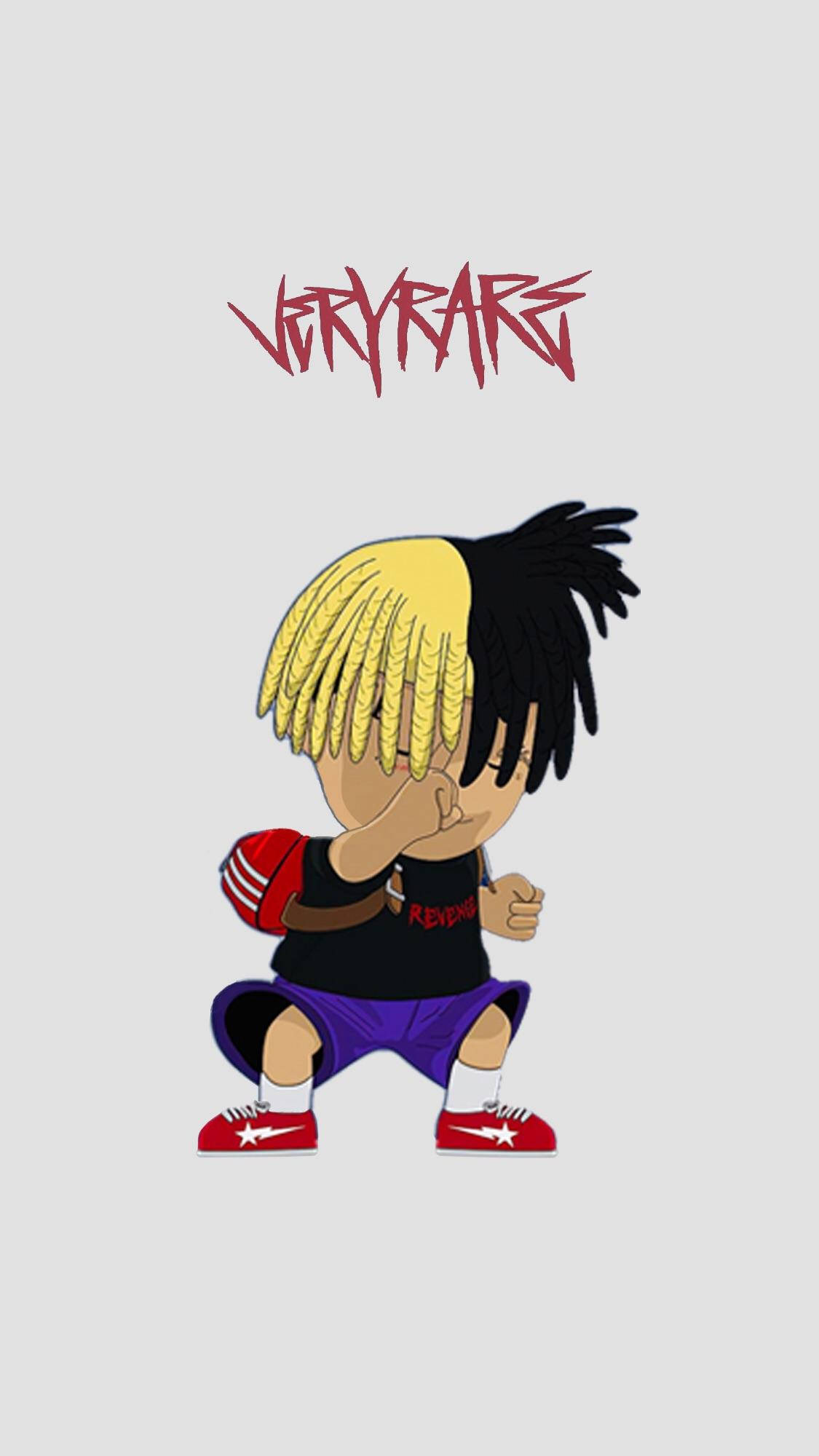 Nywele za Xxxtentacion za Anime zenye Rangi Mbili Picha ya Ukuta