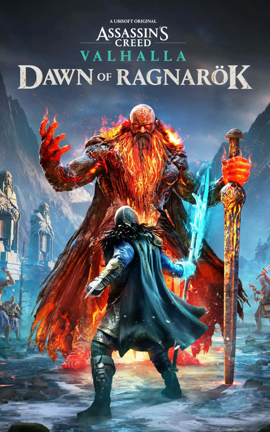 Odin Kukabiliana Surtr 1440p Assassin's Creed Valhalla Mandhari Picha ya Ukuta