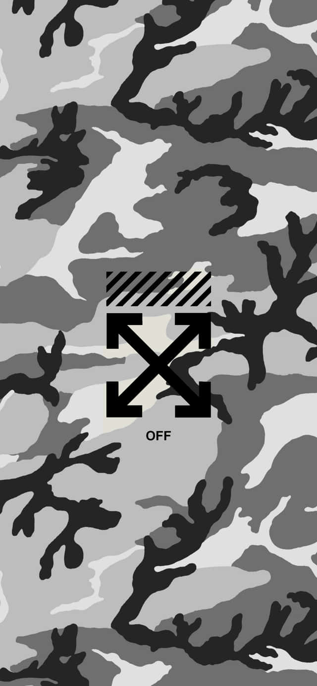 Mfano wa Camouflage wa Off White iPhone Picha ya Ukuta