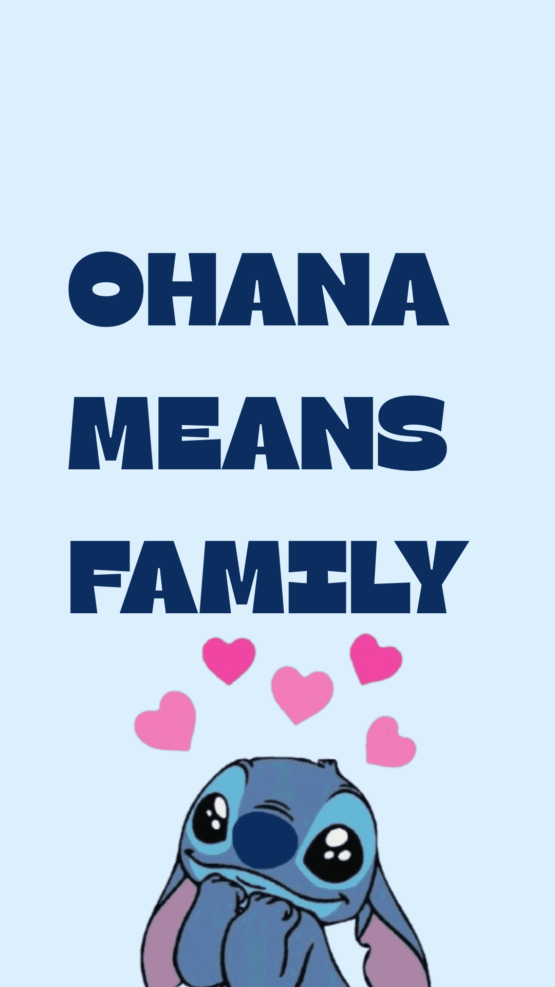 Ohana inamaanisha familia Stitch Picha ya Ukuta