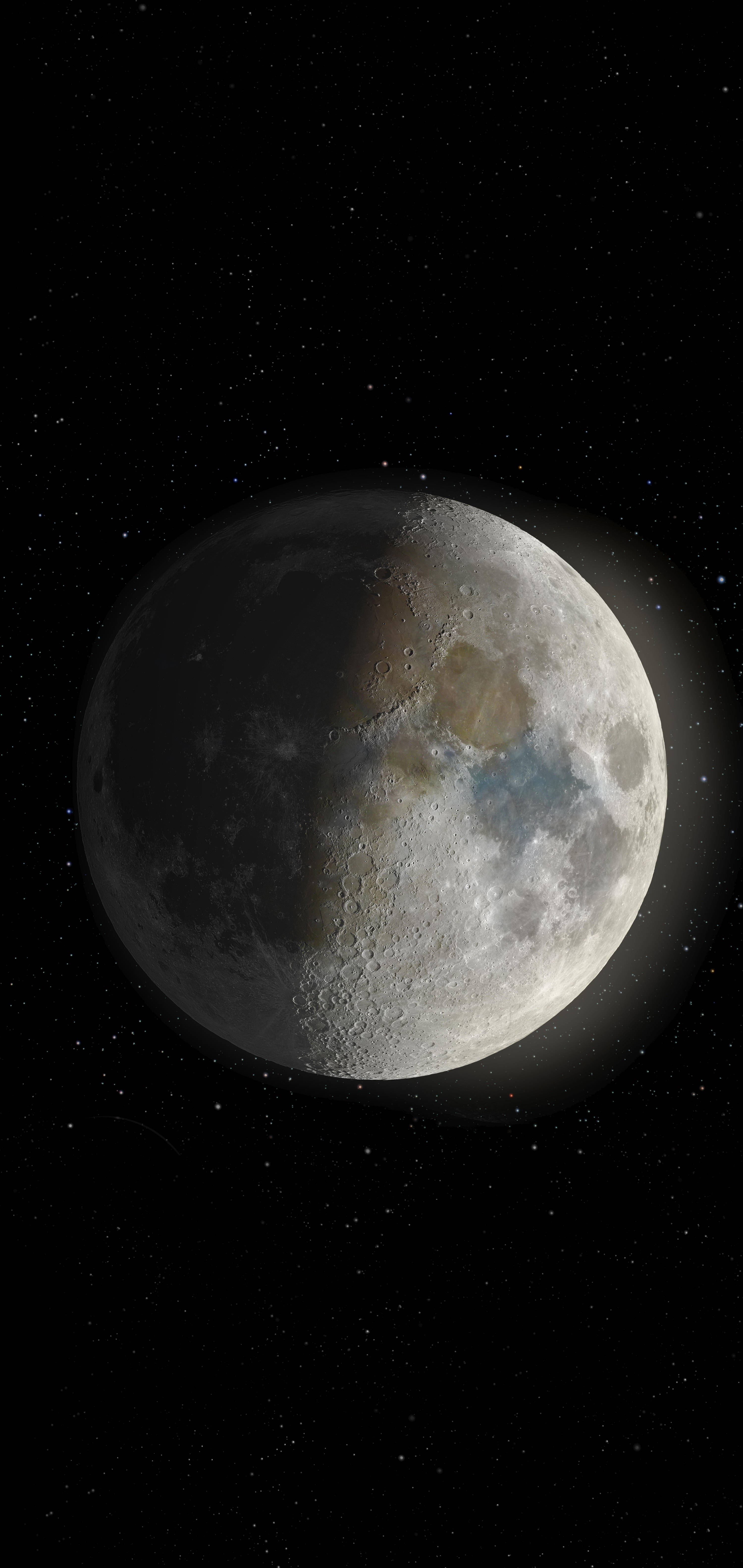 OLED 4K Moon In Shadows Picha ya Ukuta