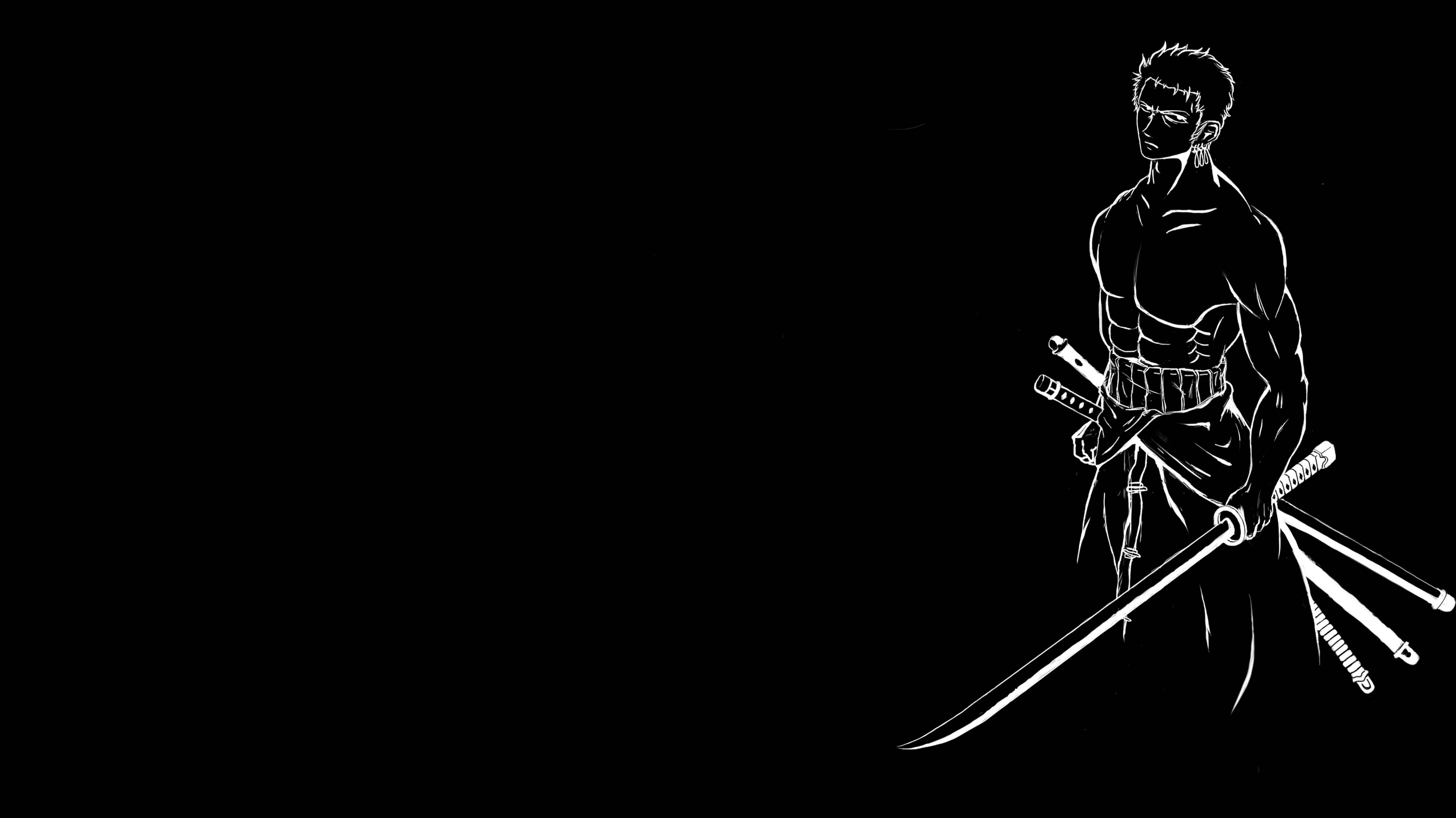 One Piece 4K Zoro Sanaa Nyeusi Picha ya Ukuta