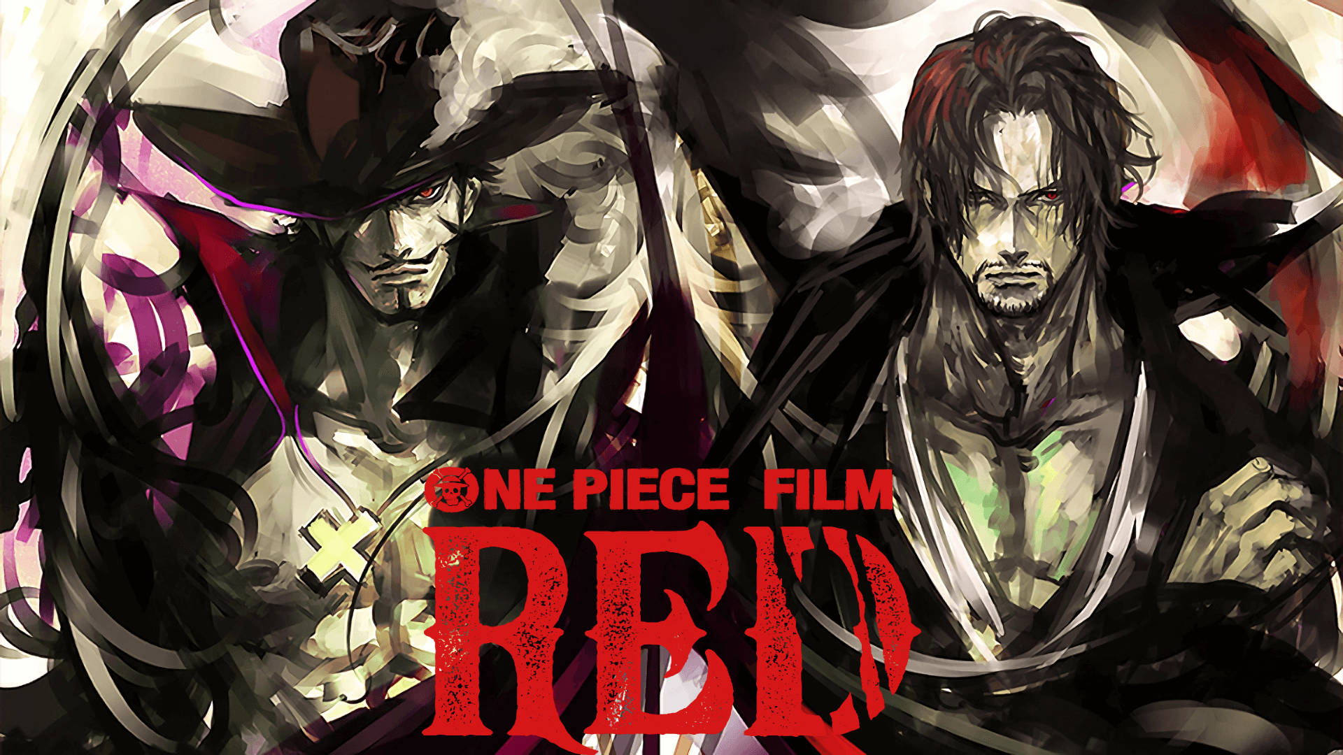 One Piece Film Red Shanks Na Mihawk Picha ya Ukuta