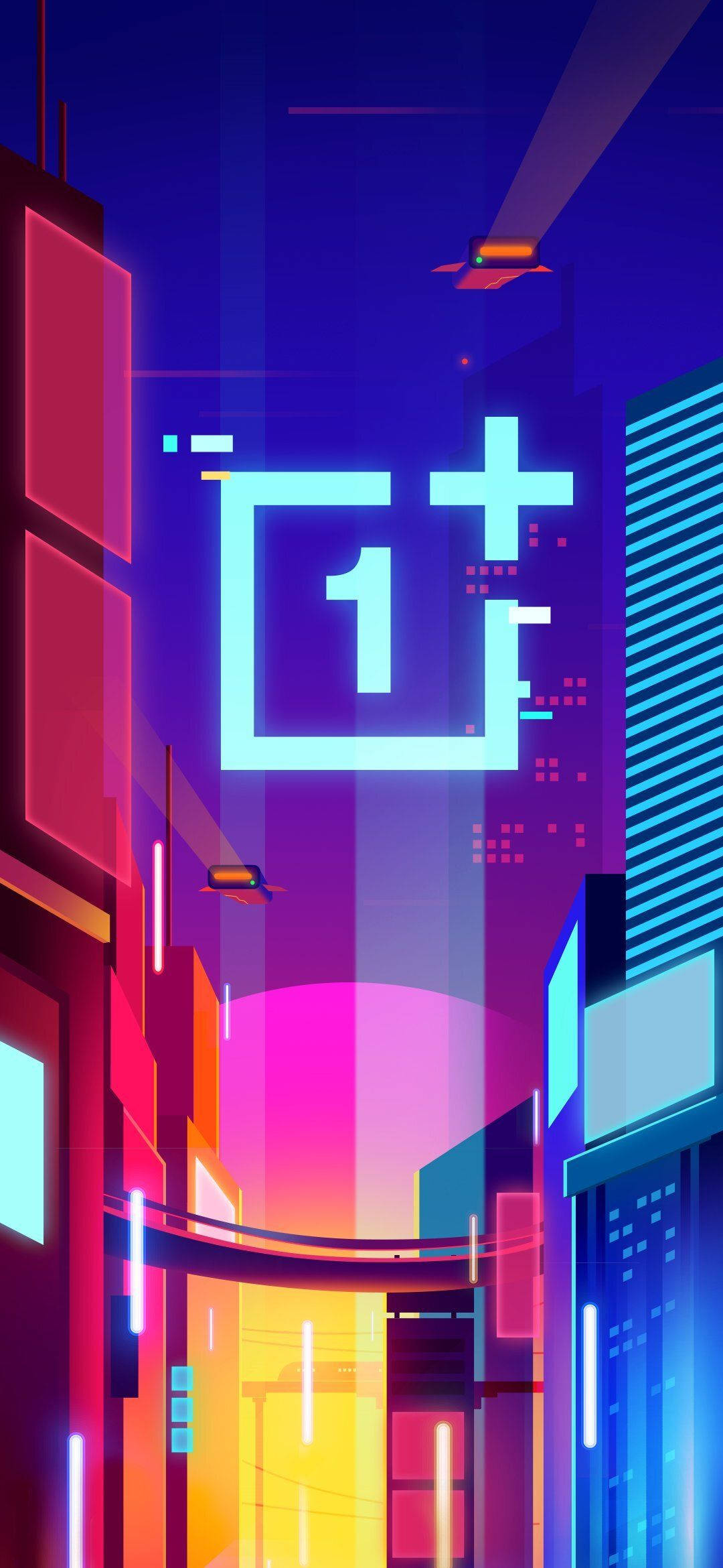 OnePlus Sanaa ya Mwanga wa Mji Picha ya Ukuta
