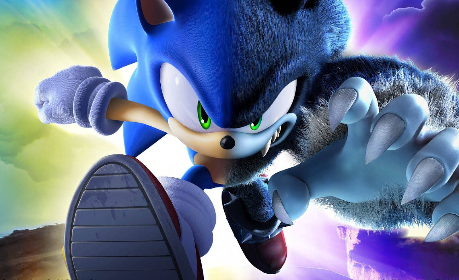 Ongeza kasi na Sonic the Werehog Picha ya Ukuta