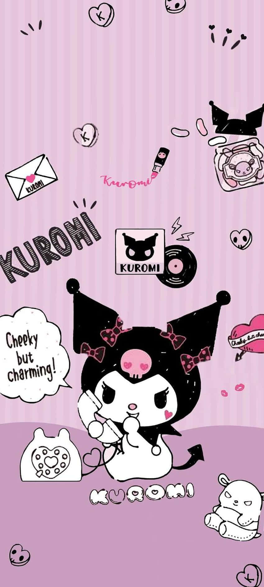 Onyesha rangi zako za kweli na Emo Hello Kitty! Picha ya Ukuta