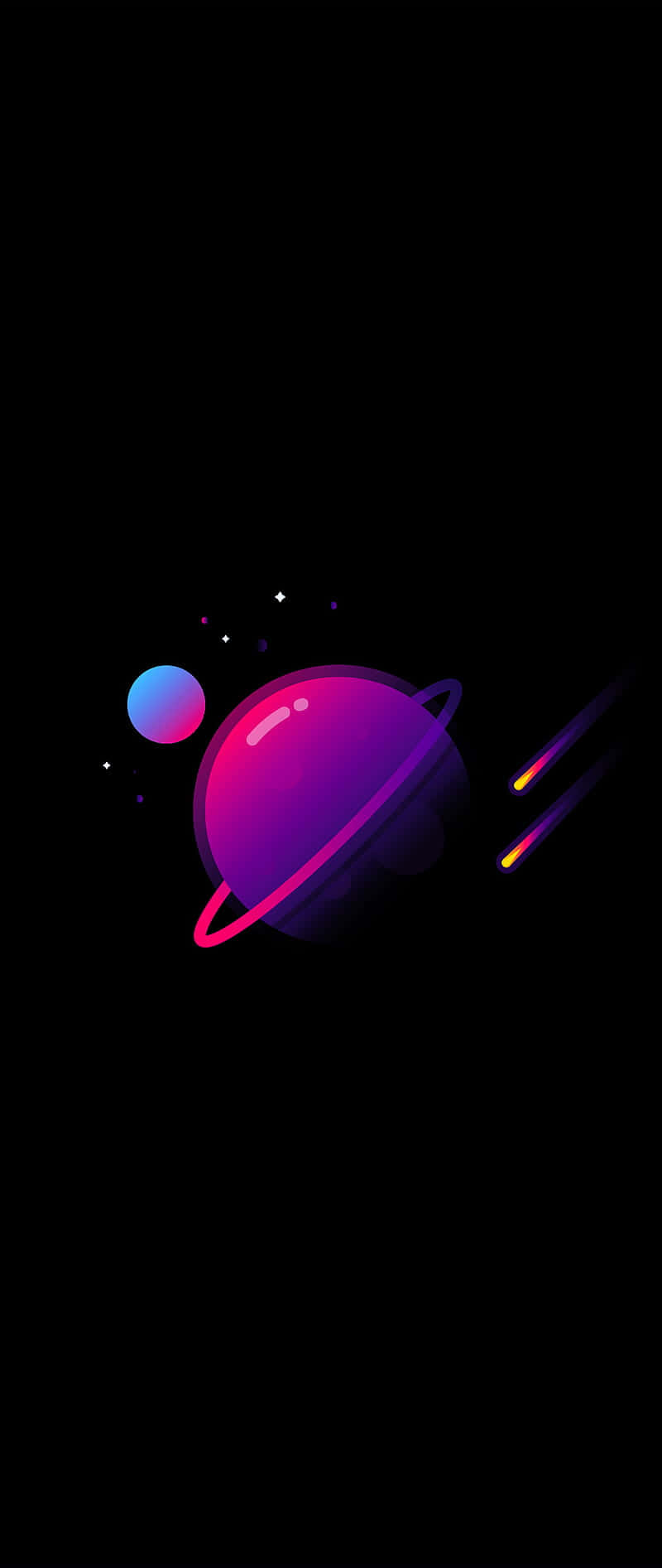 Onyesho la Sayari ya Zambarau la Super Amoled Picha ya Ukuta