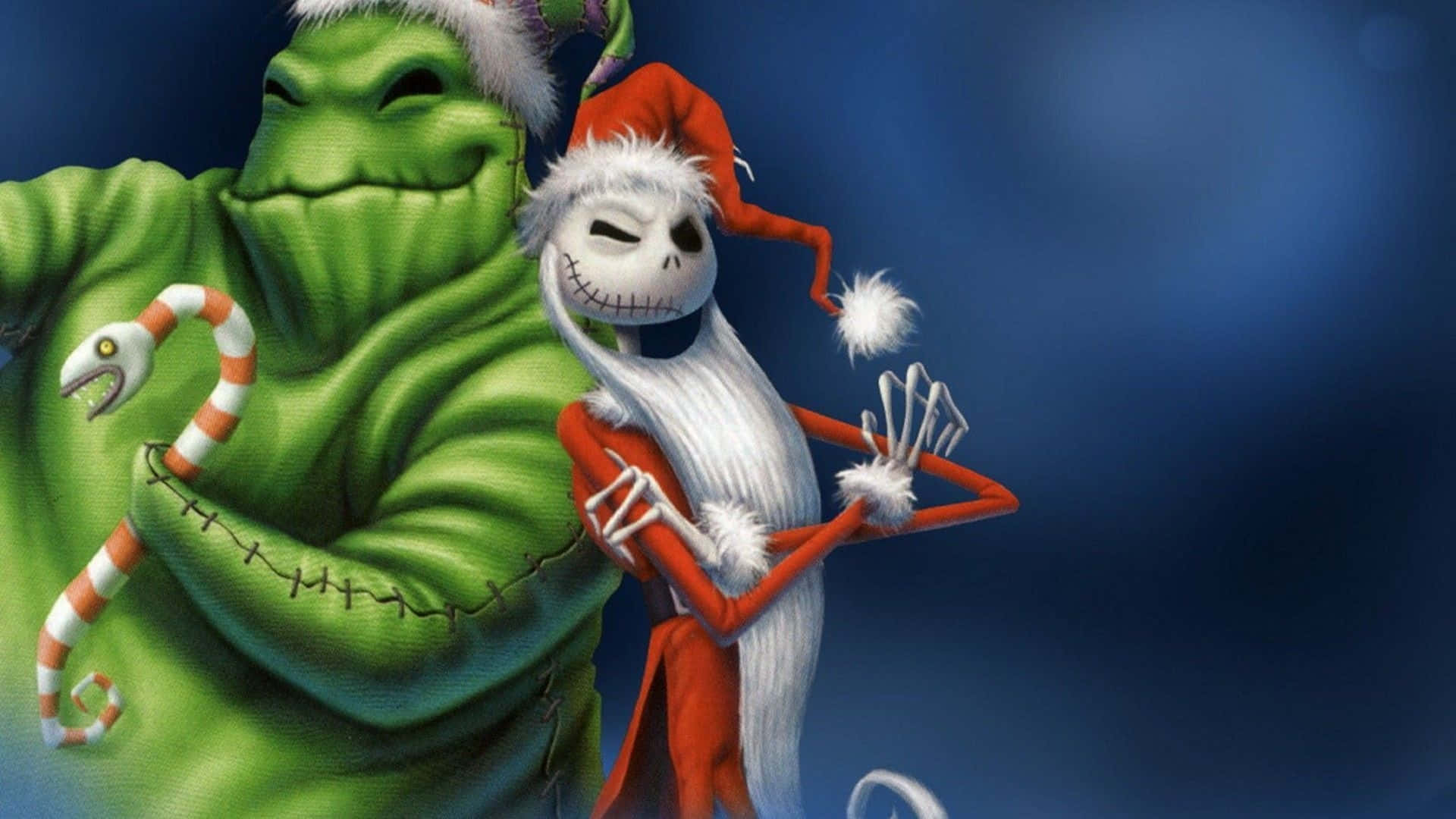 Oogie Boogie na Jack Skellington Krismasi Picha ya Ukuta