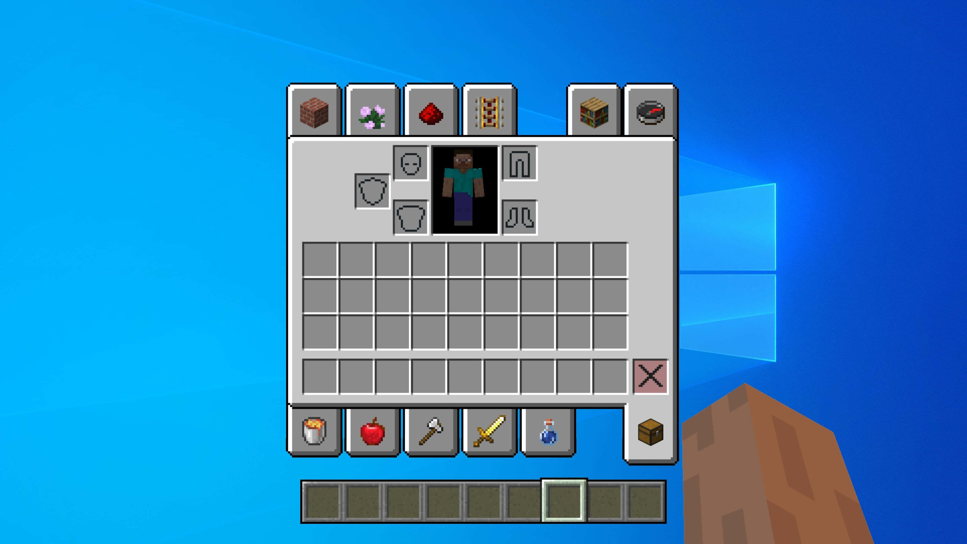 Orodha ya Minecraft yenye Mkono wa Steve Picha ya Ukuta