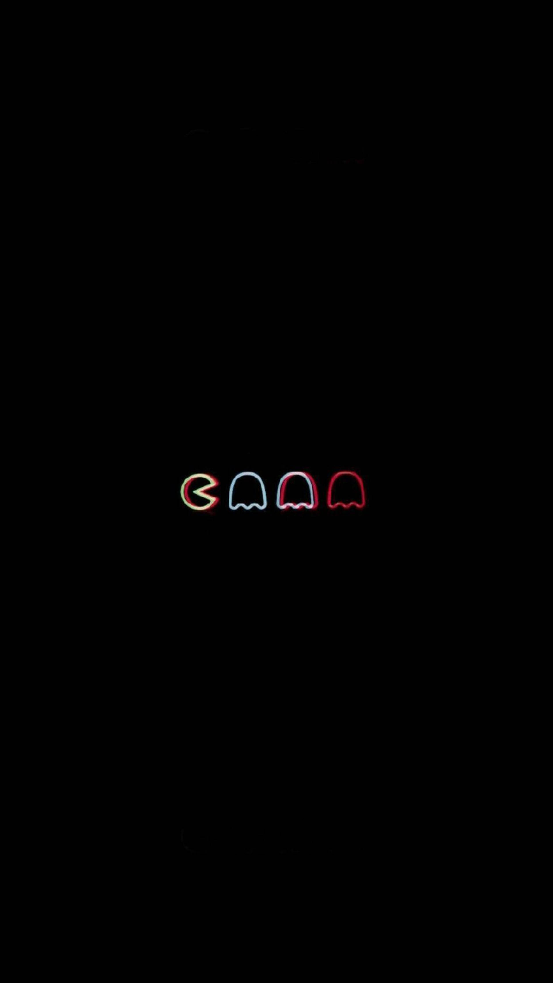 Pacman Icons za Aesthetic ya Giza ya Kustaajabisha Picha ya Ukuta