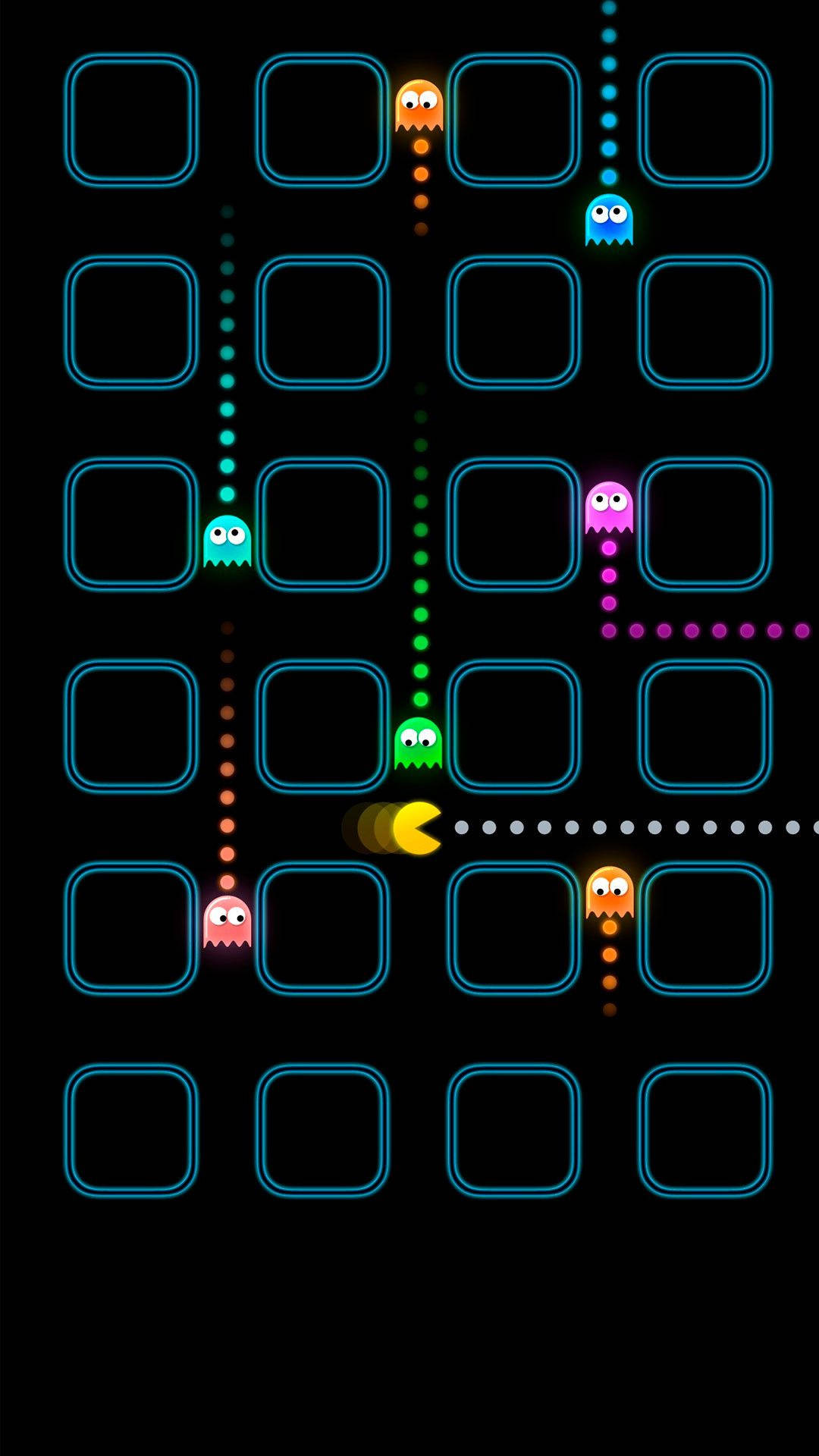 Pacman wa iPhone Akila Mapepo Picha ya Ukuta